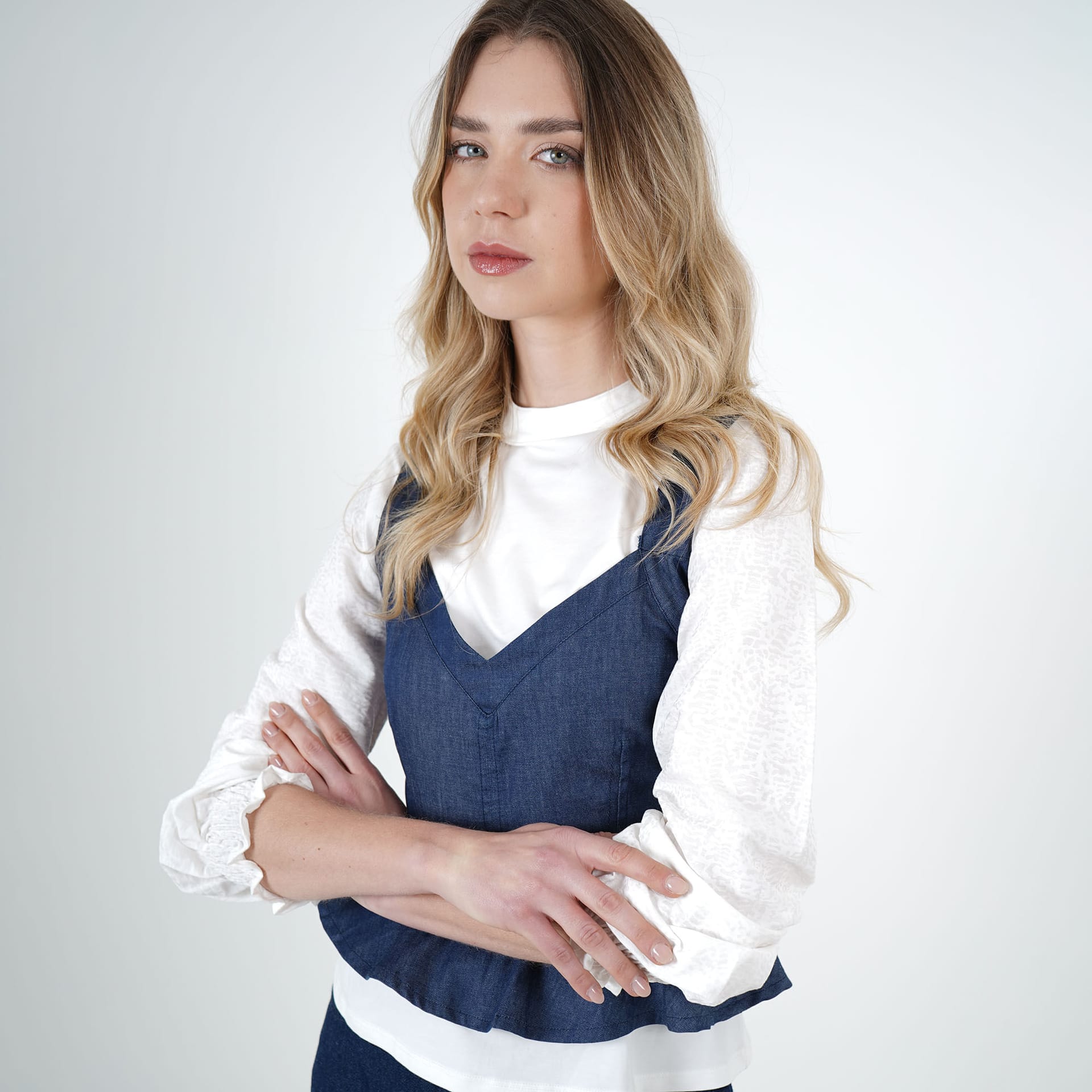 Blusa Cuello Corazon Manga Tiras - imagen 5