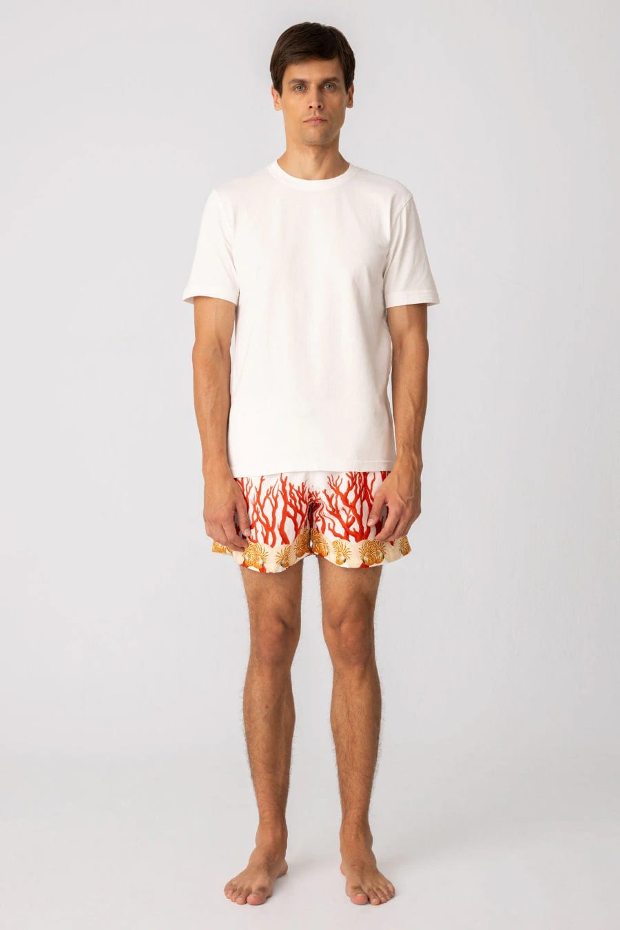 Men's cotton t-shirt white aronnax - imagen 1