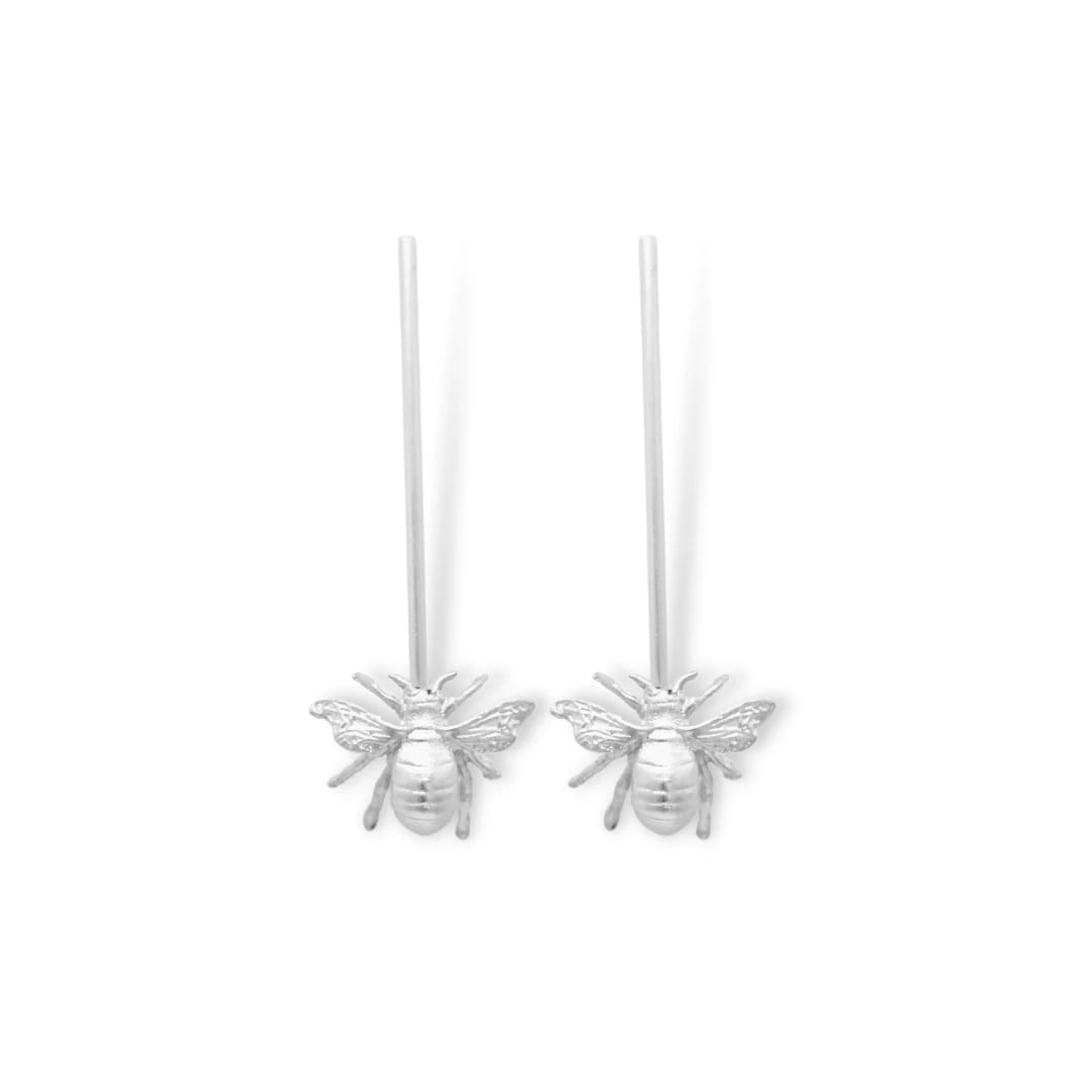 Aretes largos con abeja pequeña - imagen 2