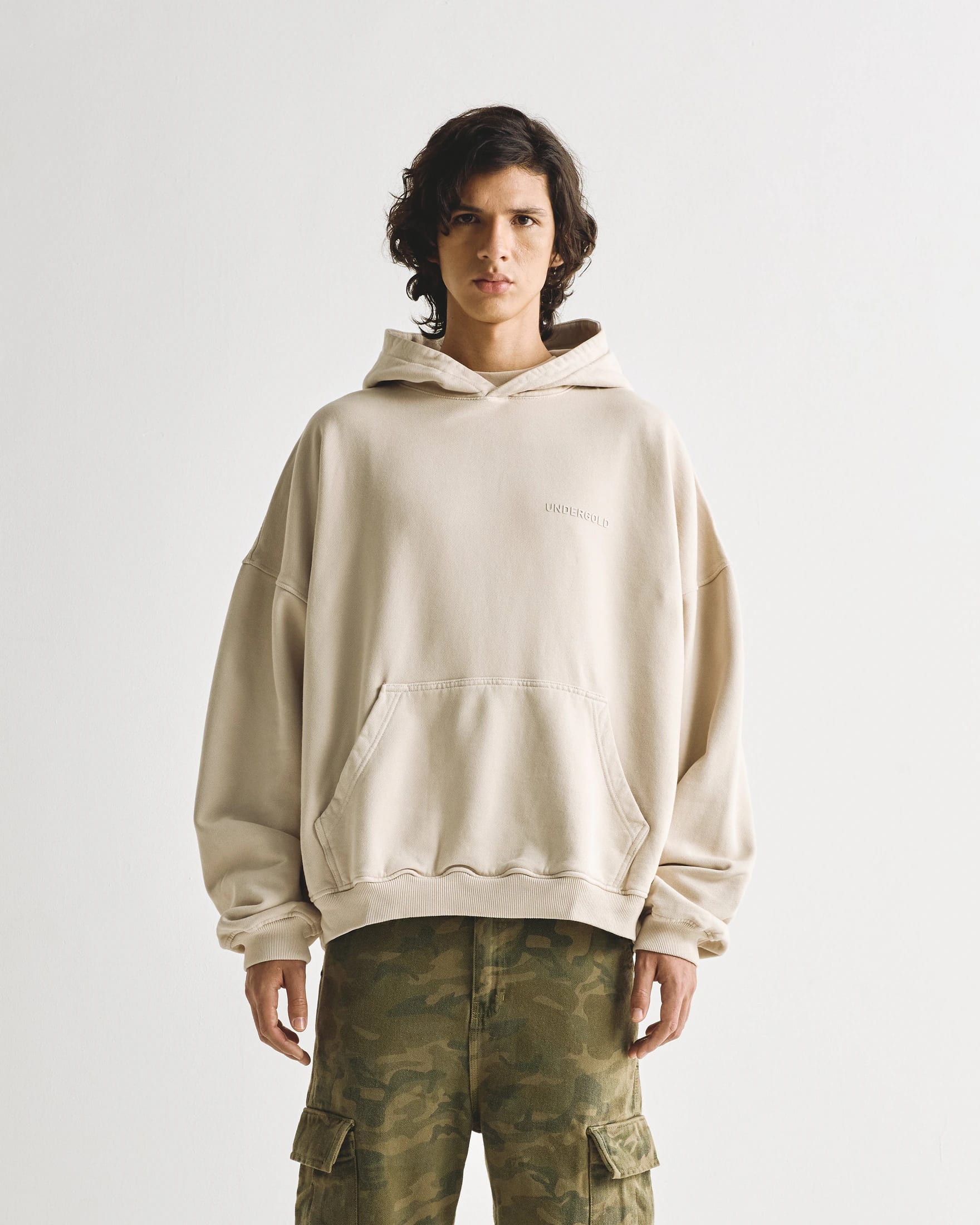 Line Logo Hoodie Cream - imagen 2