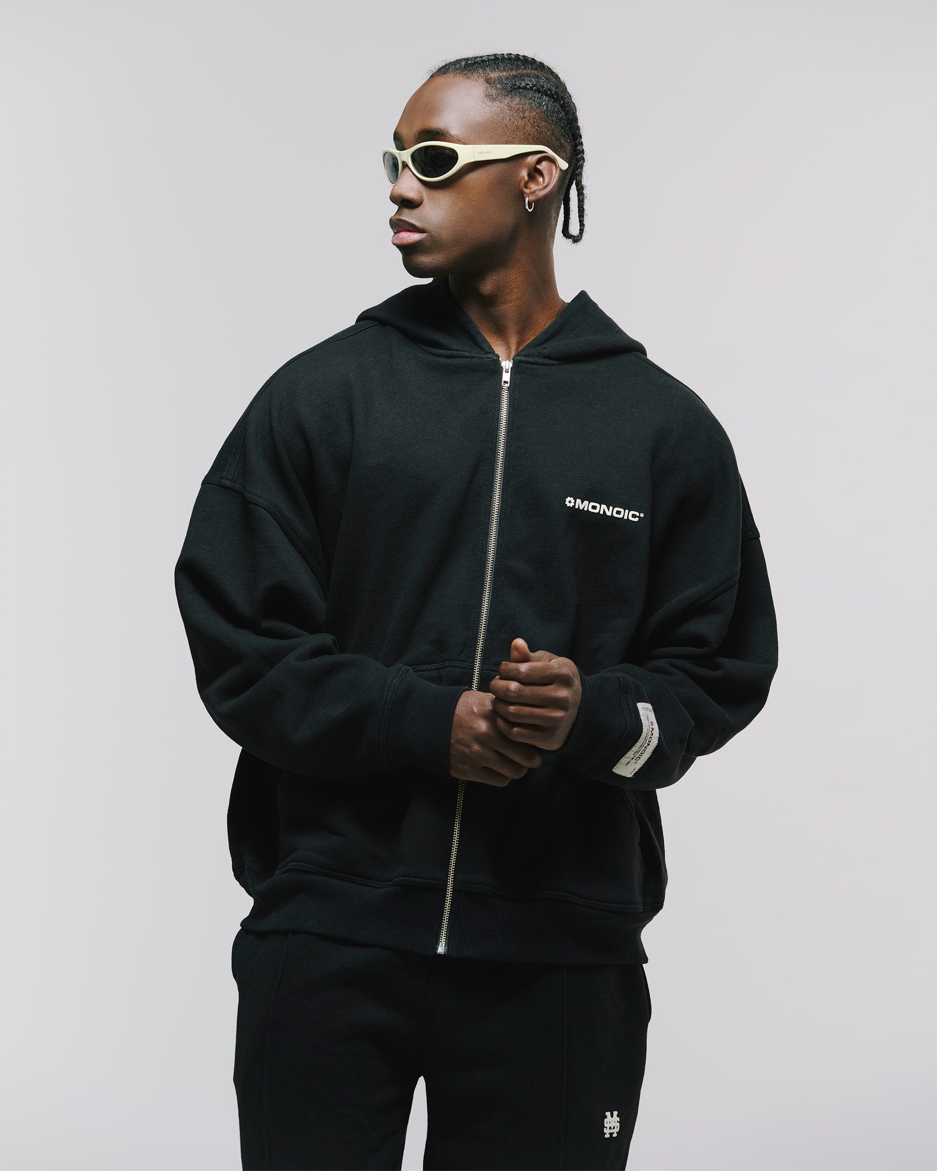 Zip Hoodie Oversized Básico V3 - Negro Oscuro - imagen 2