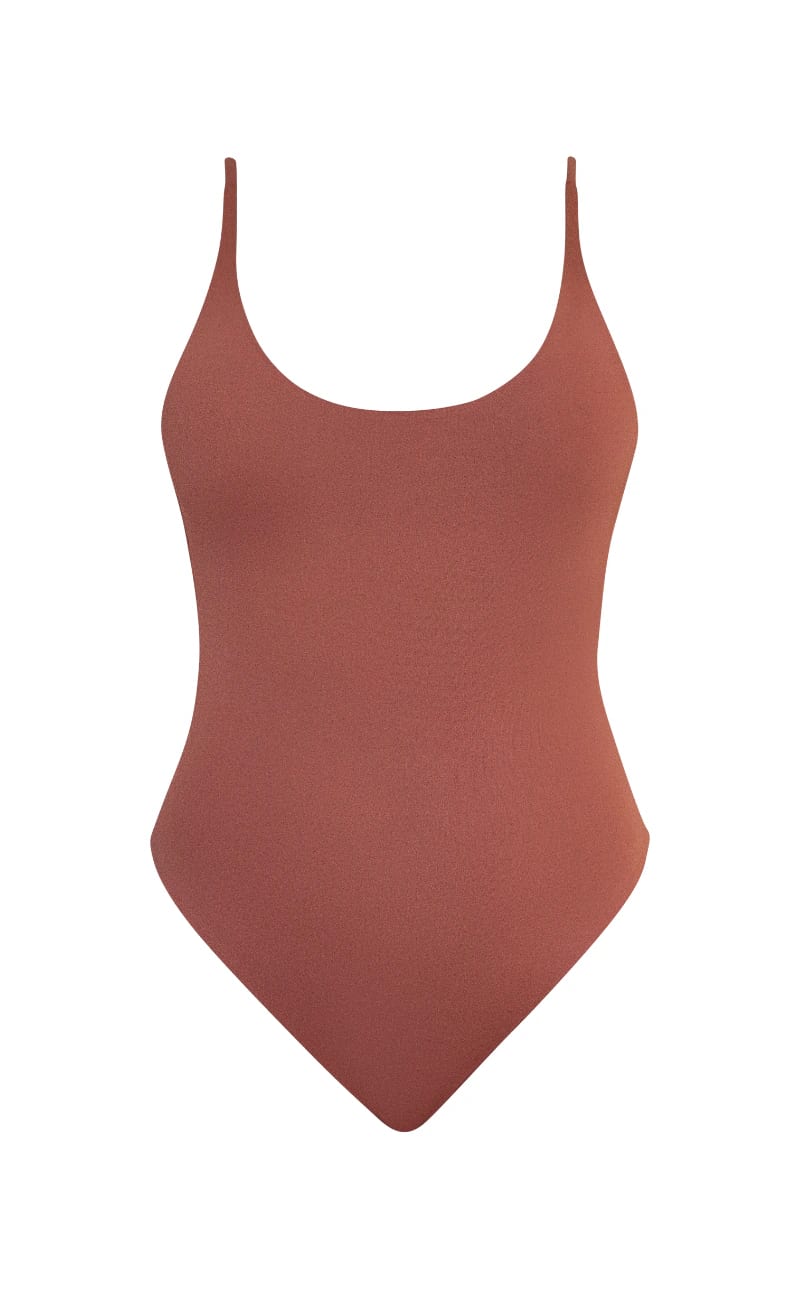 VESTIDO DE BAÑO ENTERO AKILA CAMEL - imagen 1