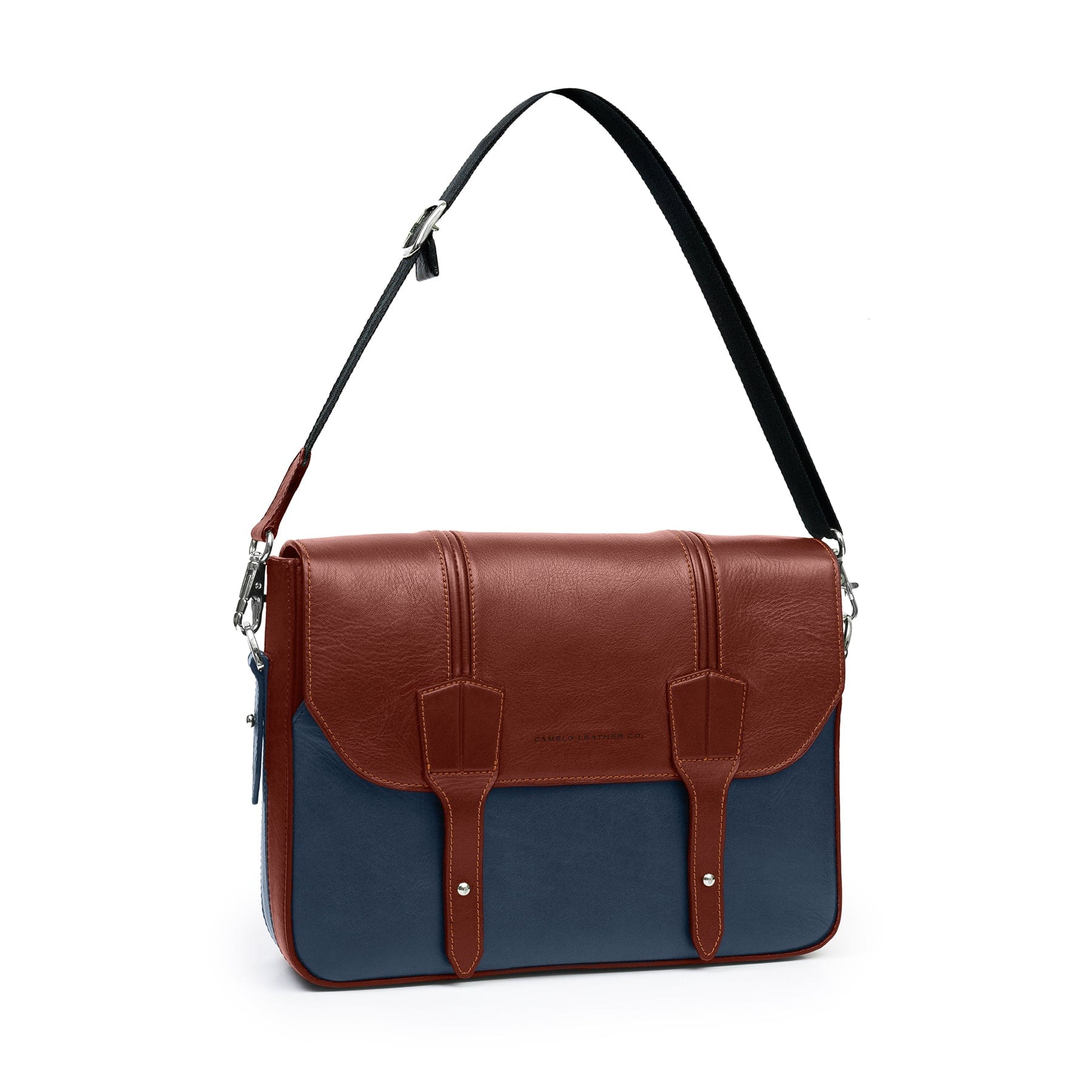 Heritage Messenger Blue and Pull Up Cognac - imagen 1
