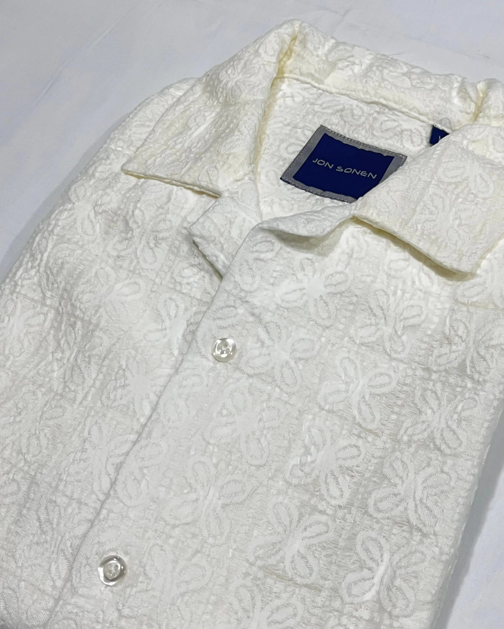 Camisa con textura manga corta para hombre Jon Sonen 027225016 - imagen 3