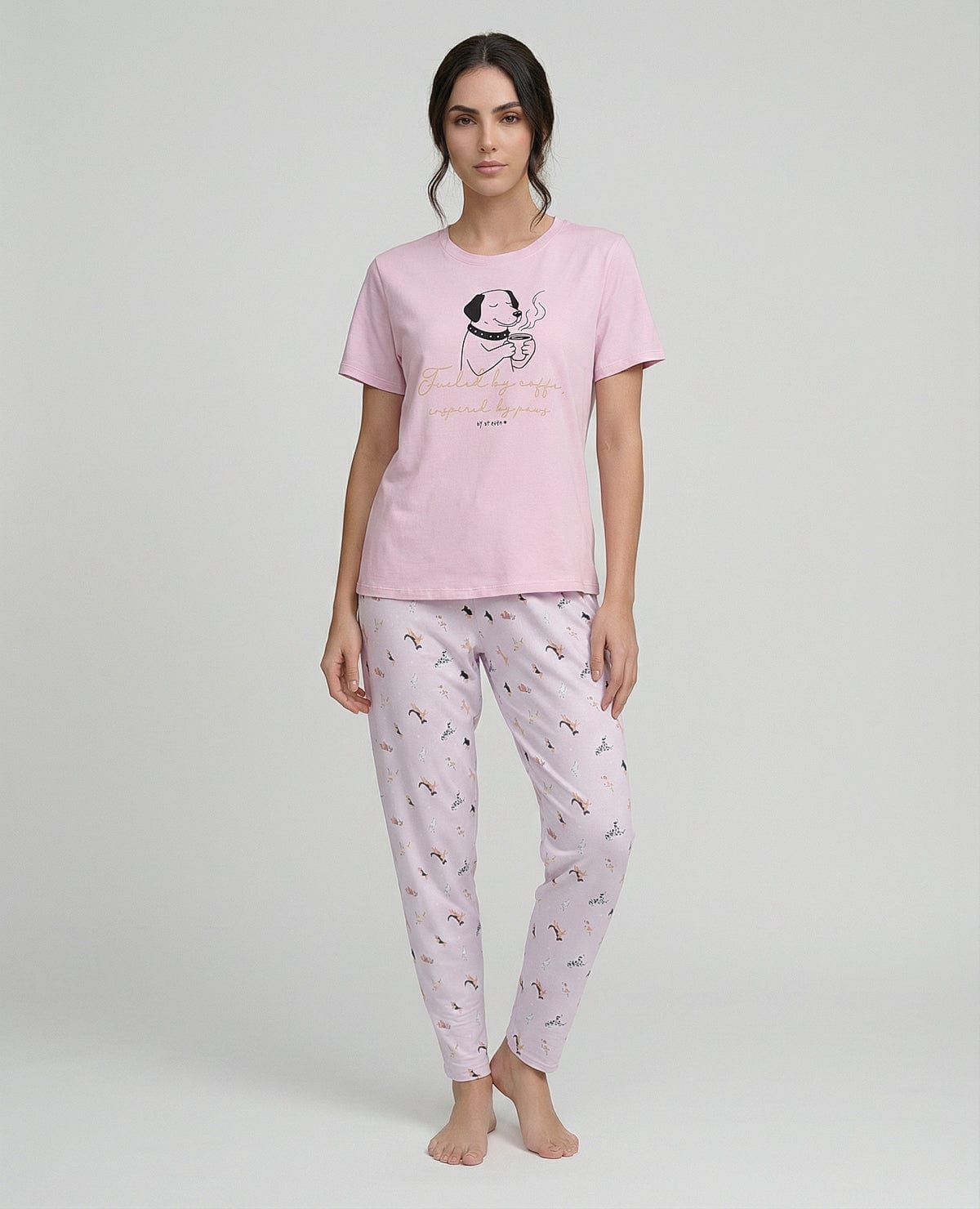 Pijama Pantalón Jogger con Camiseta Manga Corta para Mujer | St. Even - imagen 1
