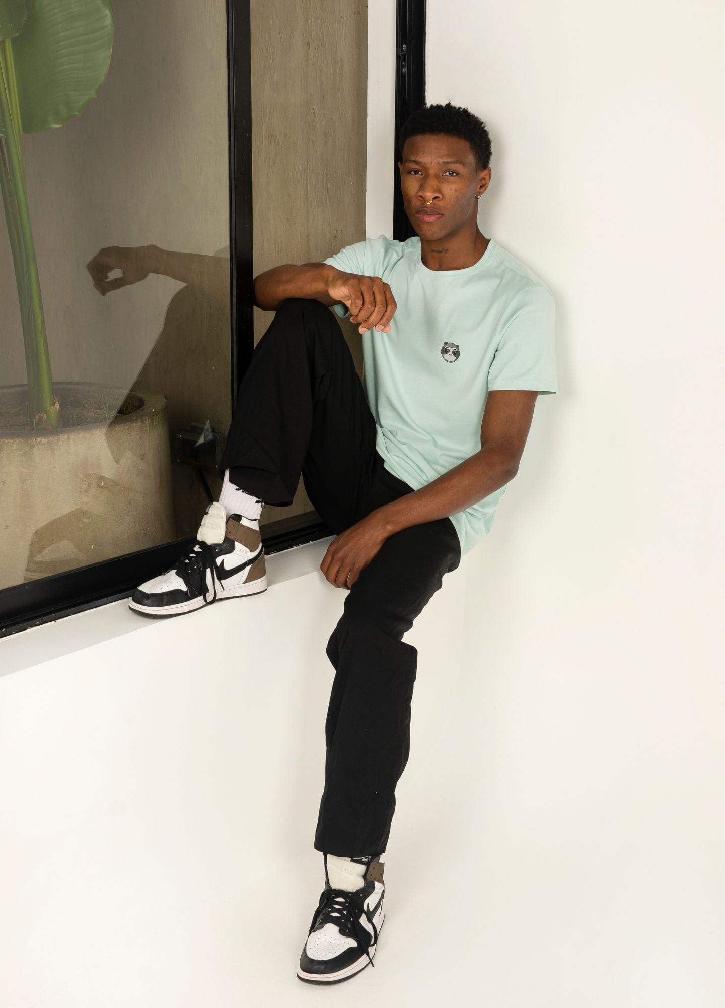 Basic Perezoso Camiseta Regular – Celeste - imagen 3