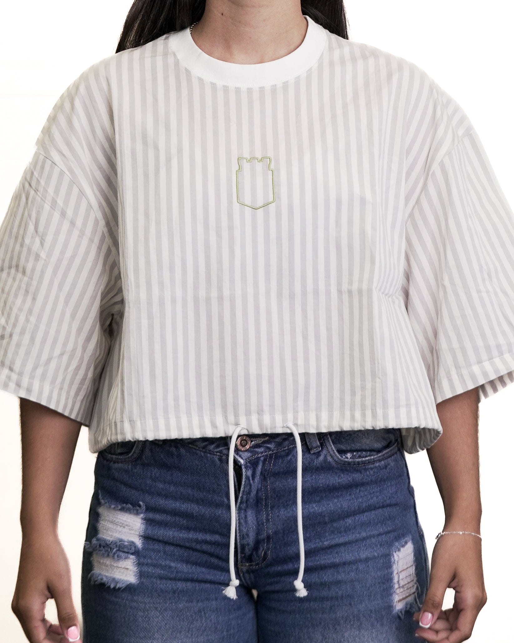CAMISA BLANCA  RAYAS MUJER  NIKE - imagen 1
