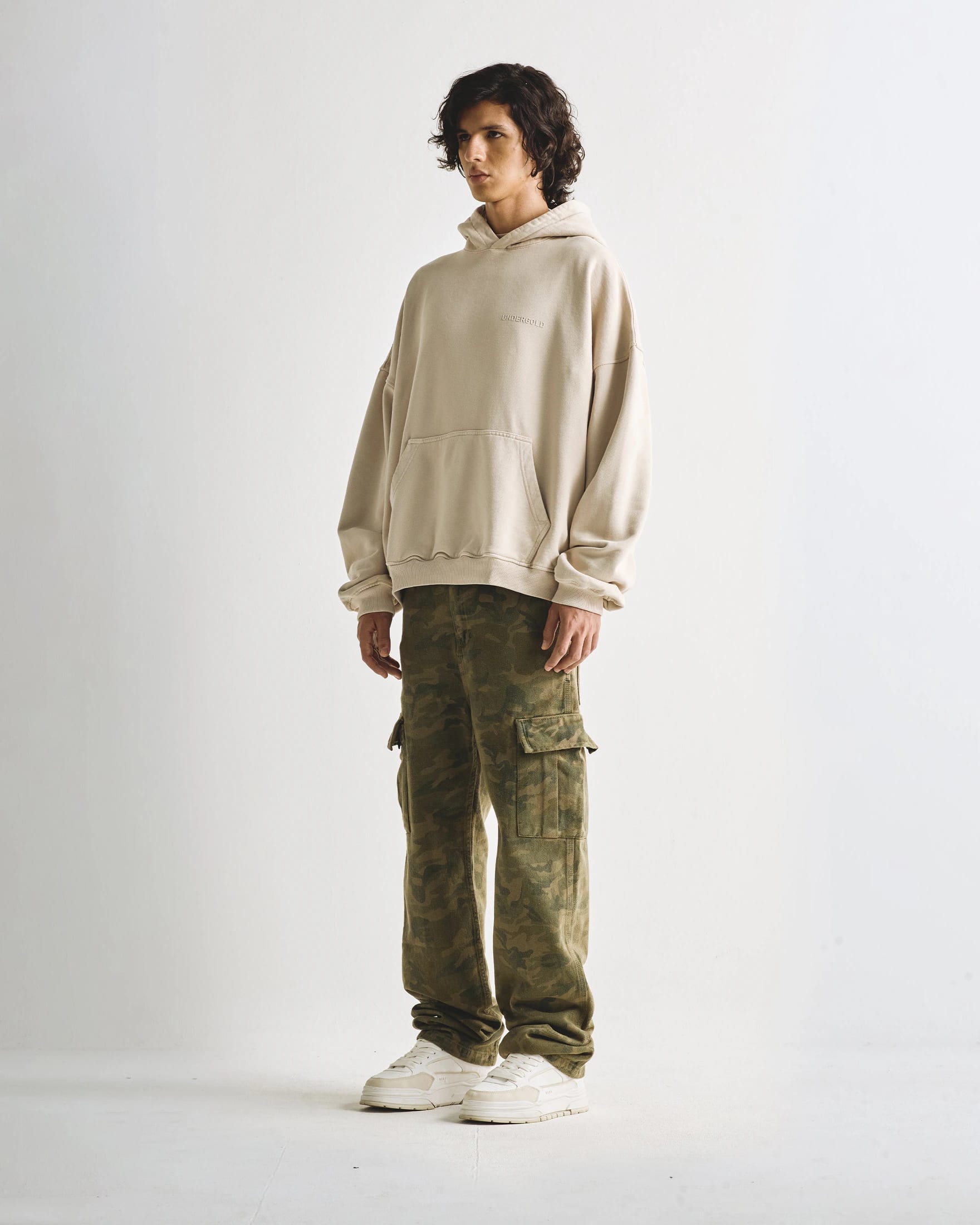 Line Logo Hoodie Cream - imagen 5