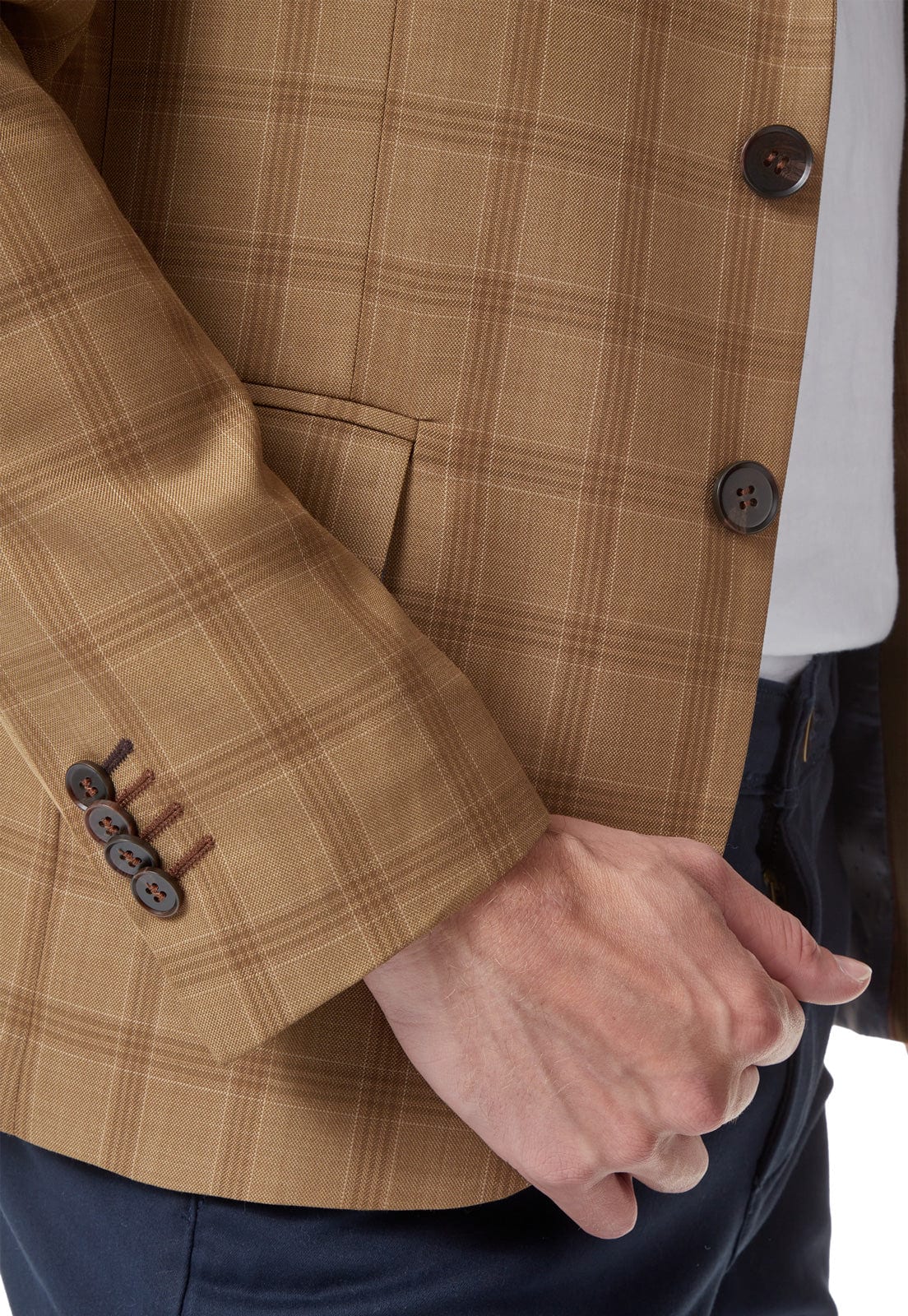 Blazer clásico a cuadros camel. - imagen 11