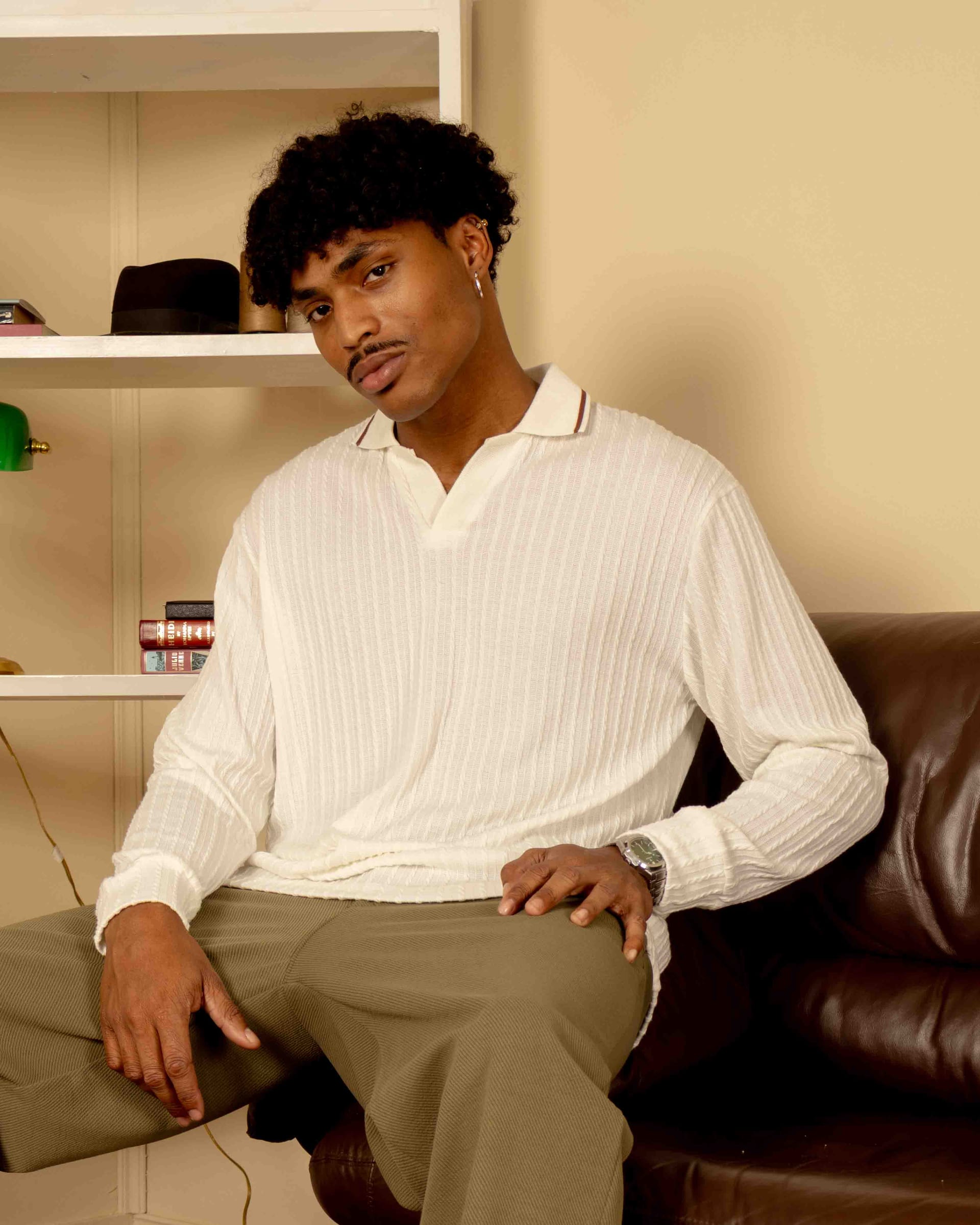 Polo Knit Sweater Beige - imagen 4