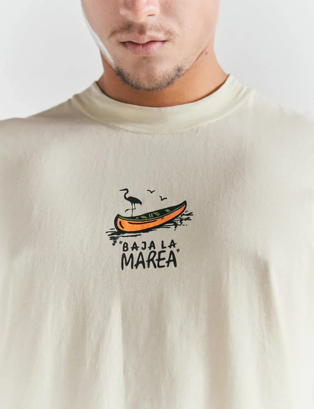 Camiseta Oversize Baja la marea  amarillo pastel Hombre - imagen 5