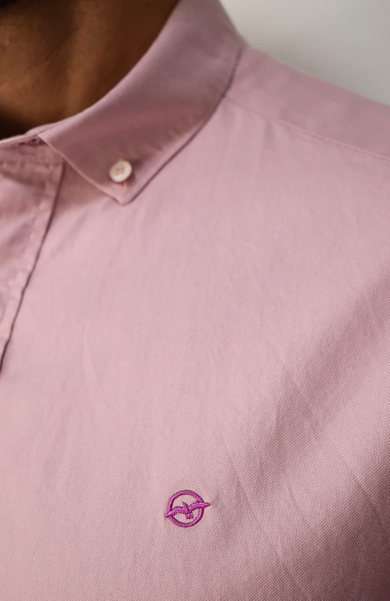 Camisa manga larga Oxford Rosa Claro para Hombre - imagen 2