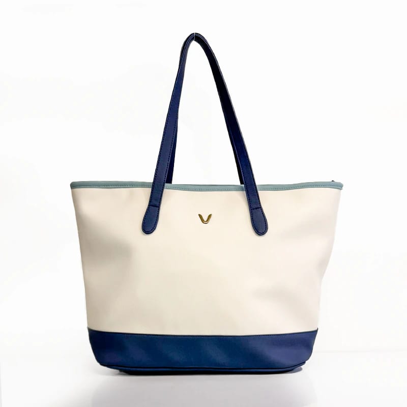Cartera Boston Para Mujer Marfil con Azul Pop Of Colors - imagen 1