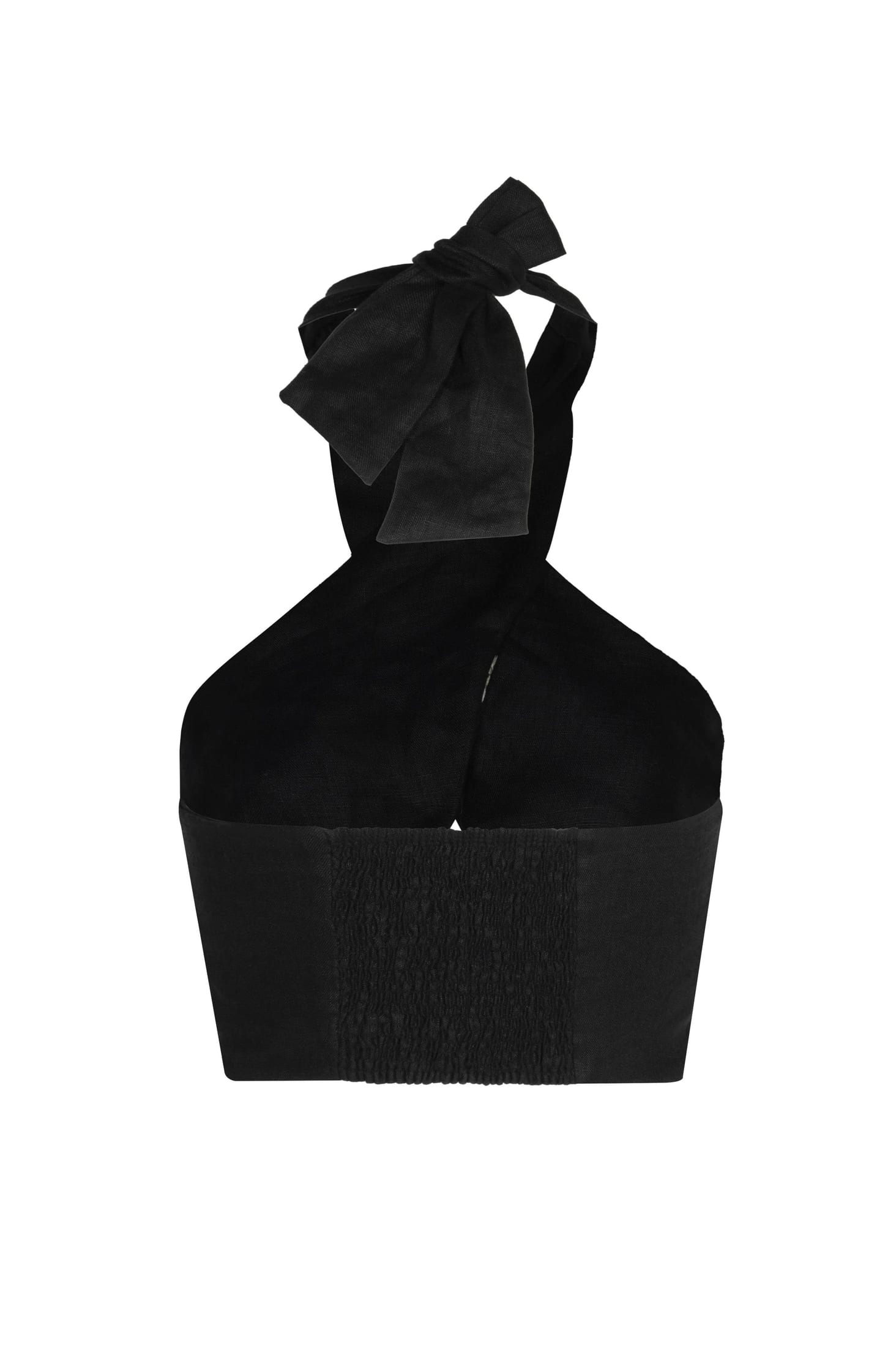 Emilia Embroidered Linen Top / Black - imagen 3