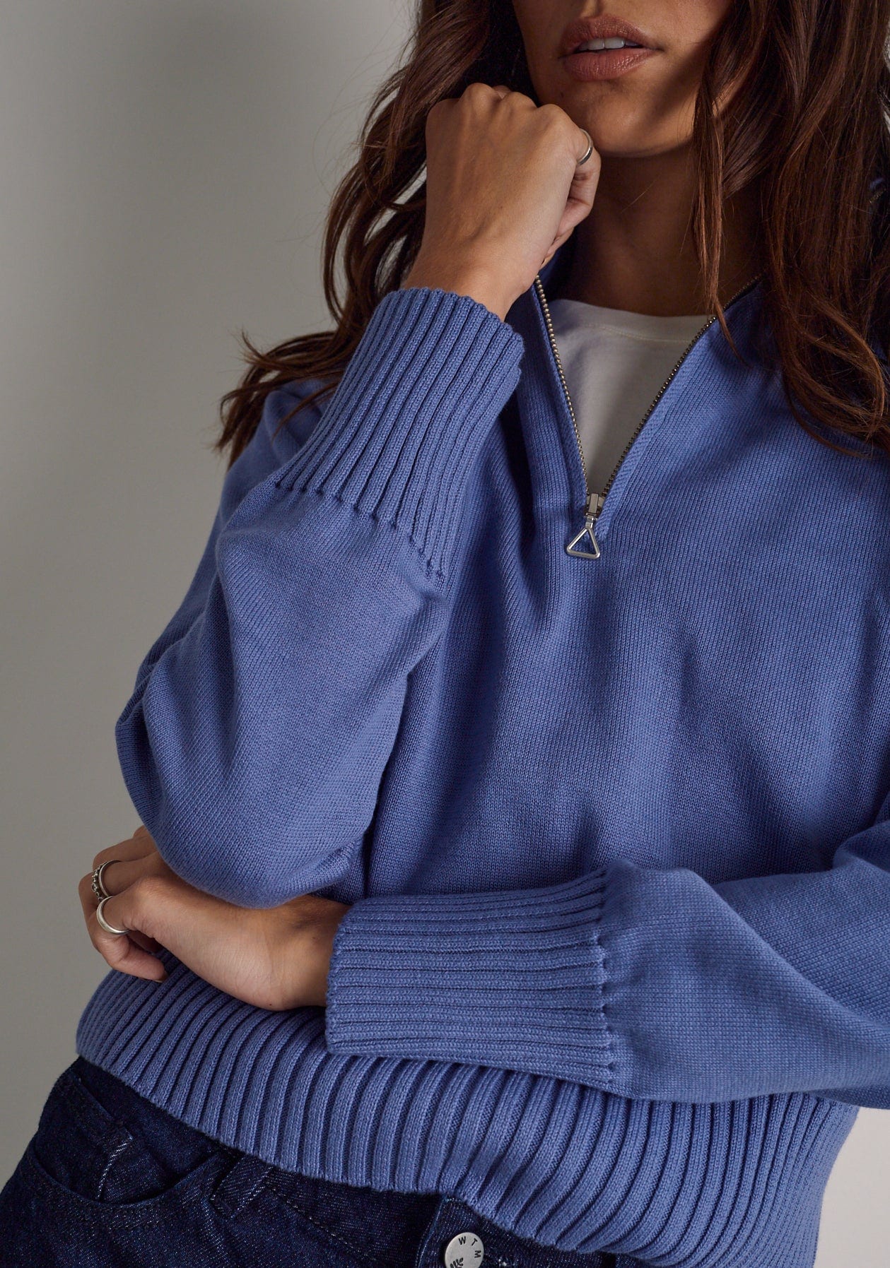 Saco M Nashville Half Zip Azul Medio - imagen 3