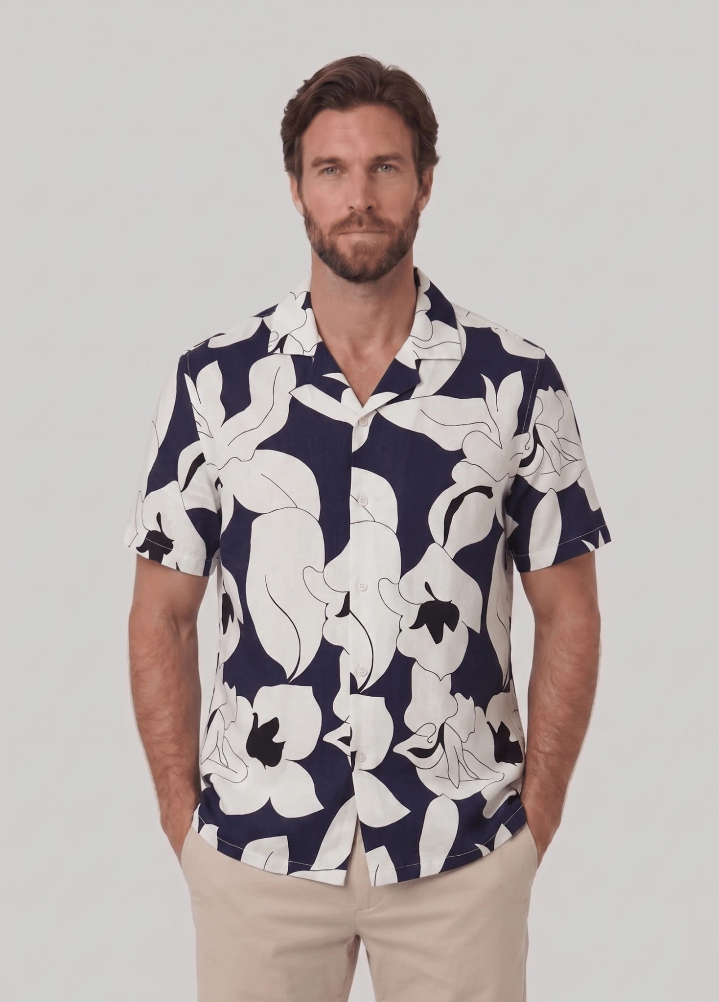Camisa estampada manga corta para hombre Jon Sonen 027225058 - imagen 1