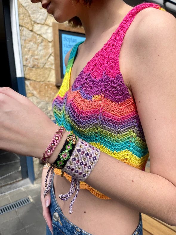 Wayuu Skinny Bracelet | Pink Aura - imagen 8