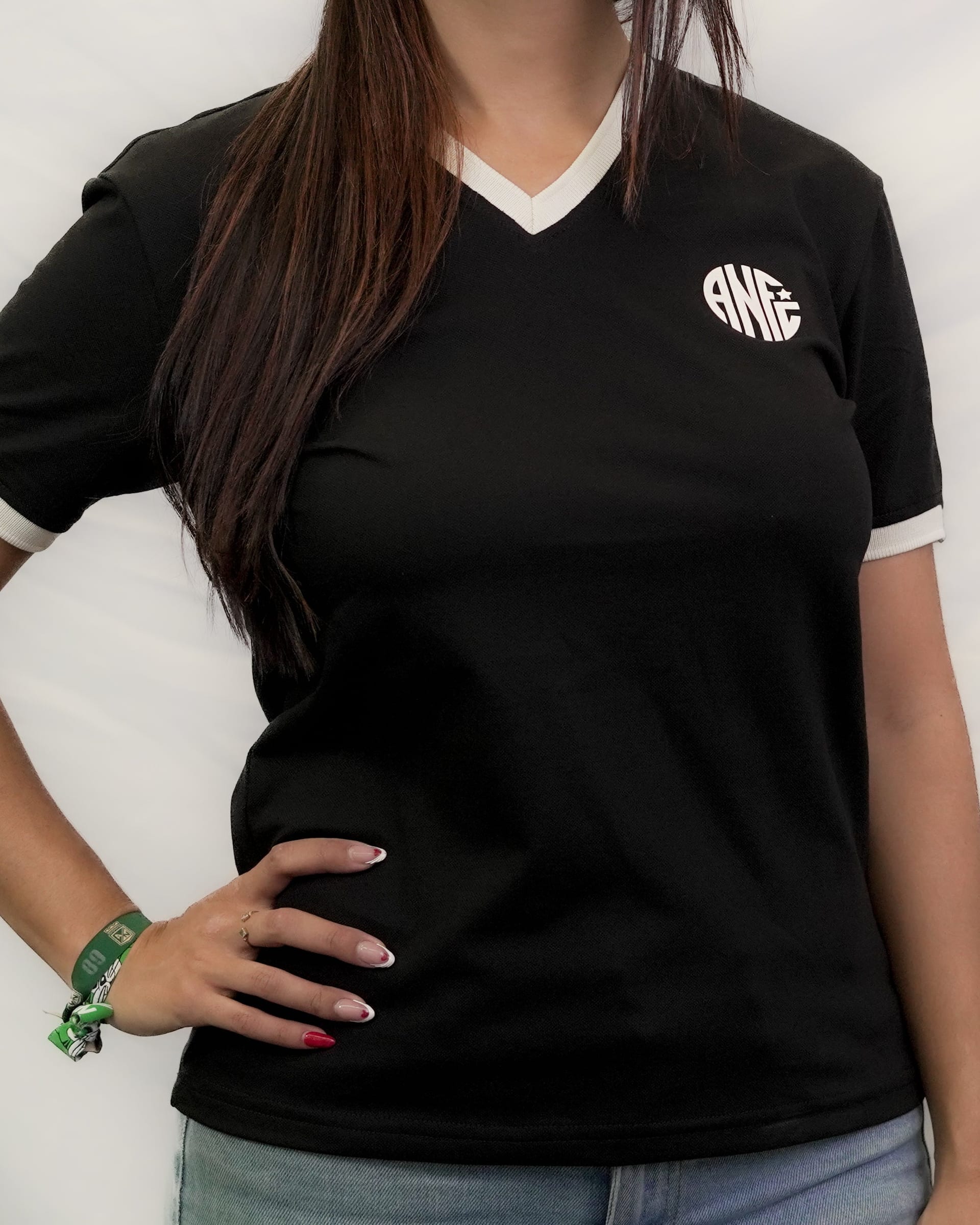 CAMISETA NEGRA ANFC MUJER - imagen 2