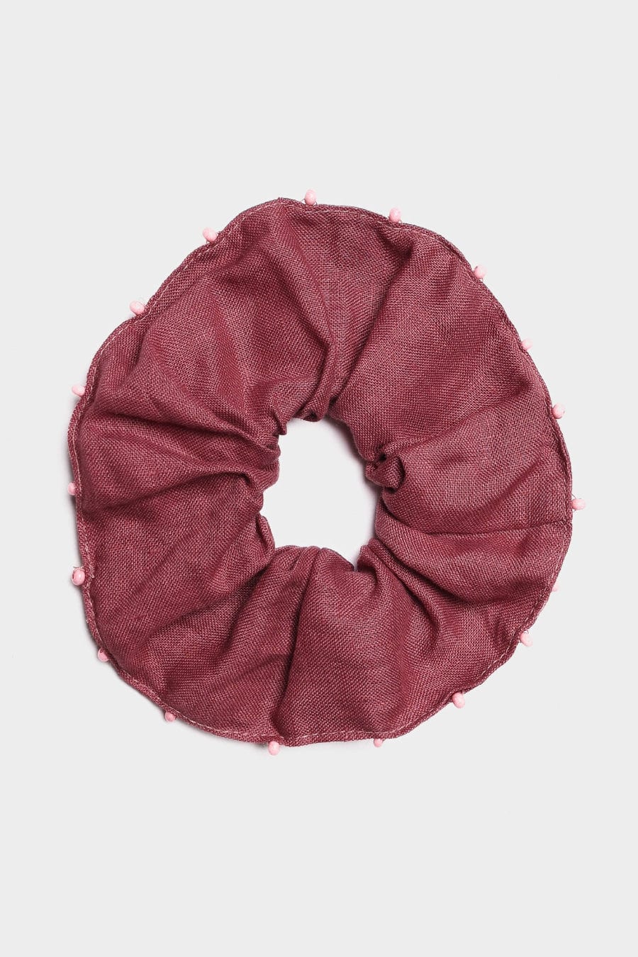 Women's linen red scrunchie - imagen 2