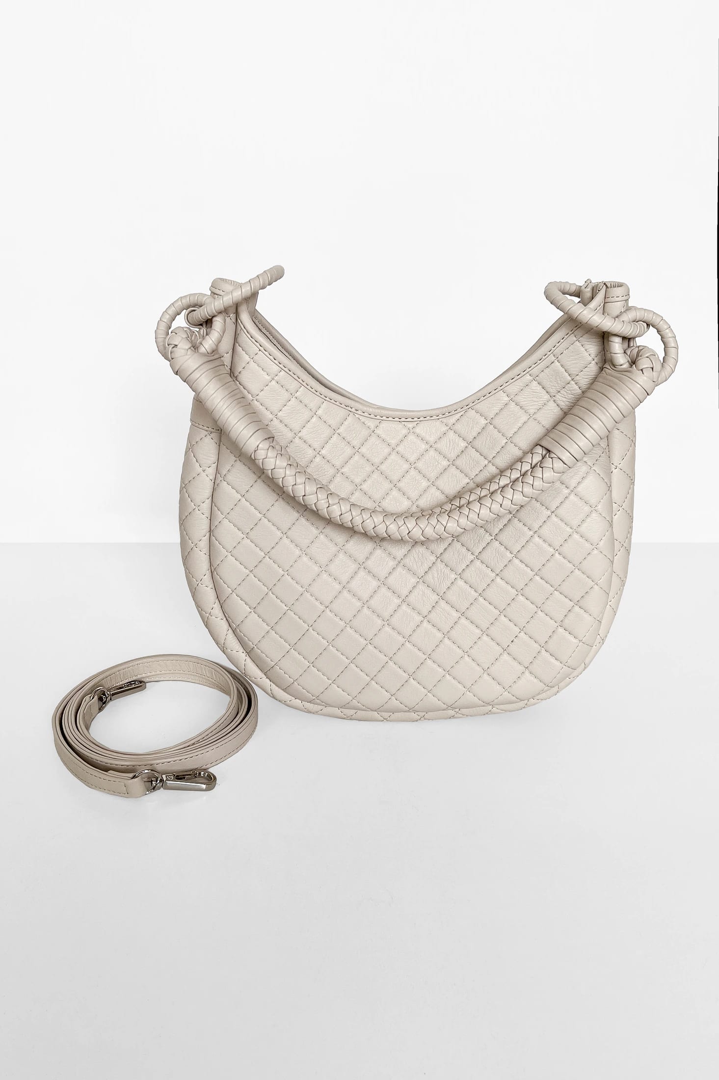 Saddle Shoulder Bag, Beige - imagen 5