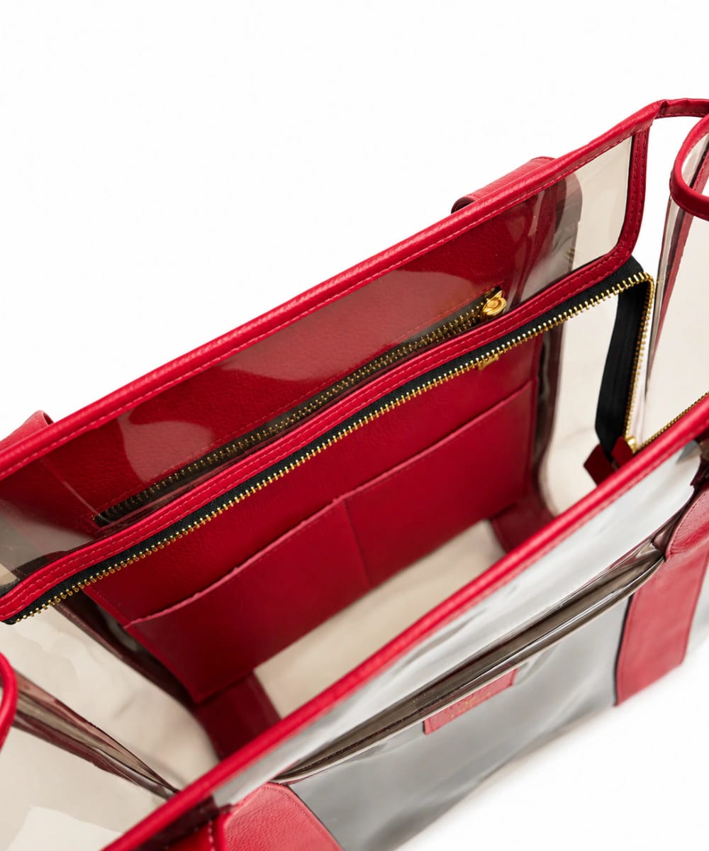 Bolso Tote Vinilo Oscuro Rojo - imagen 2