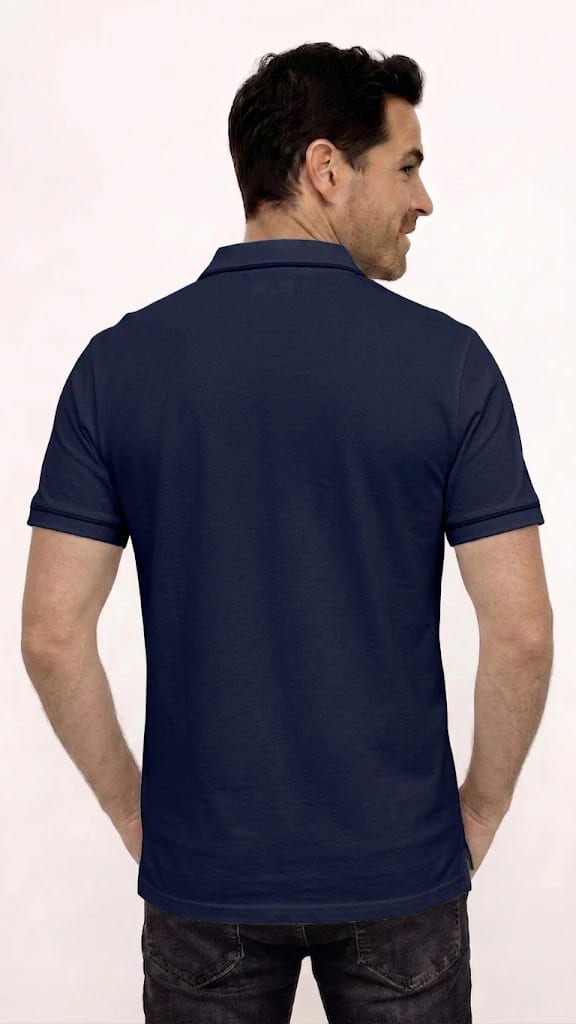 POLO MANGA CORTA AZUL PARA HOMBRE - imagen 2