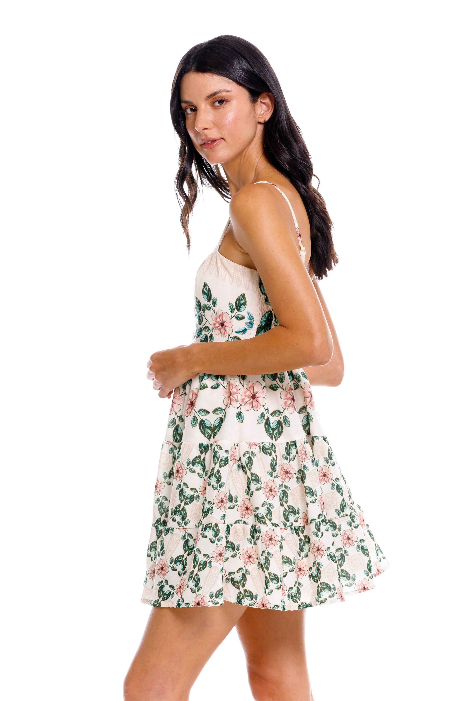 Vestido Corto Jardinero Kenia Flores - imagen 4