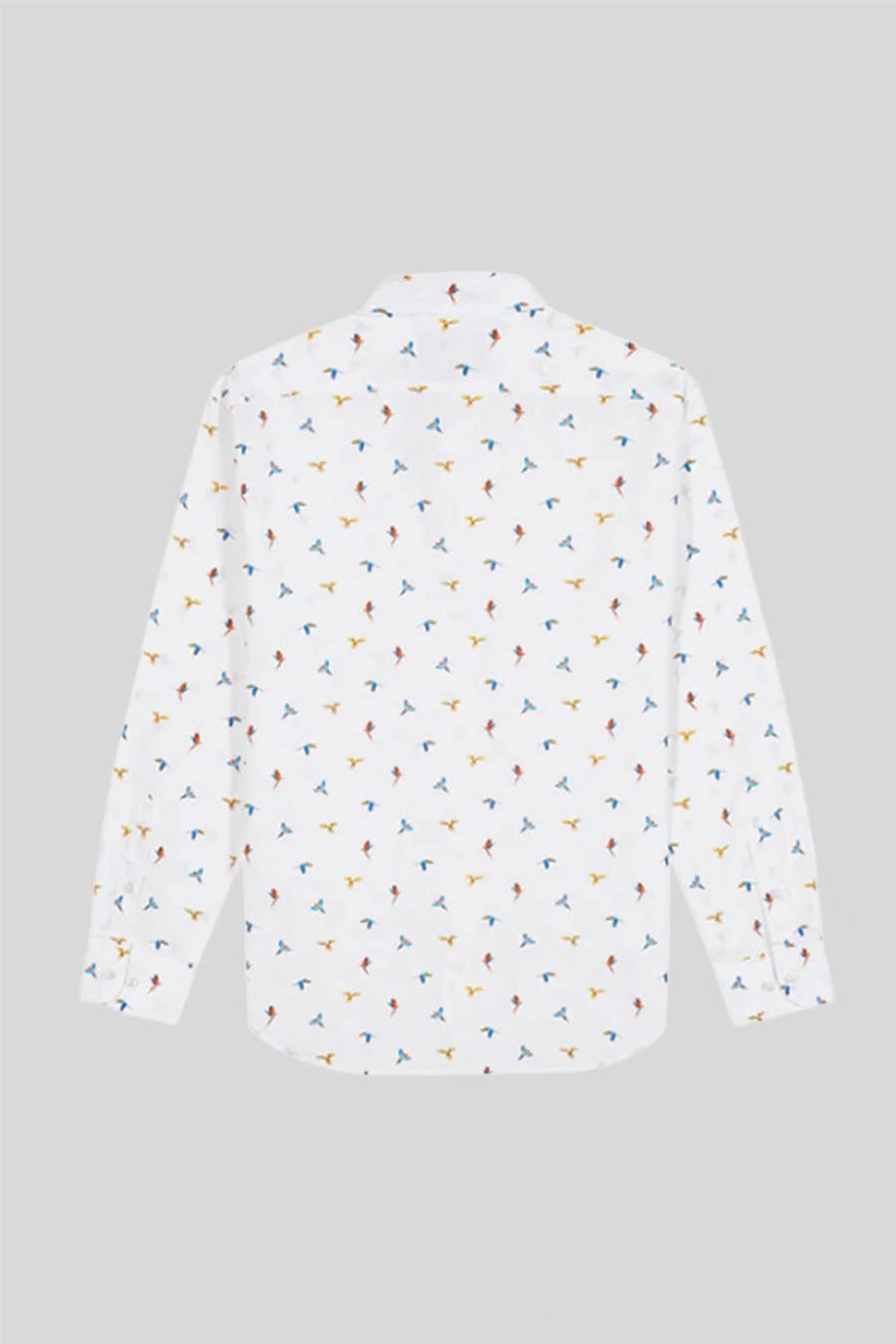 Men's cotton shirt white small macaws - imagen 2