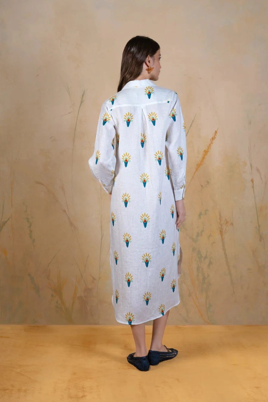Women's Ortus linen shirt dress white - imagen 3