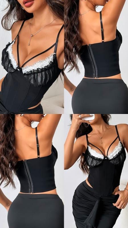 BRALETTE NEGRO CON COPA BLANCA - imagen 2
