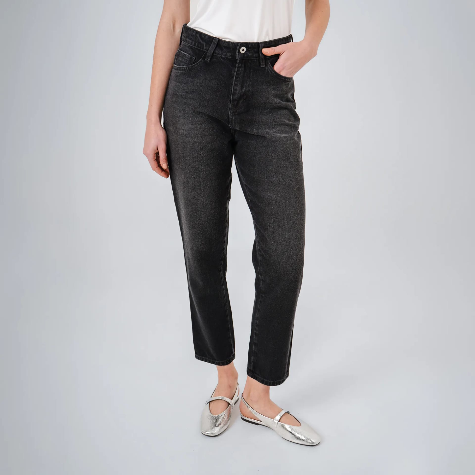 Jean Tiro Alto Bota Skinny Crop - imagen 4