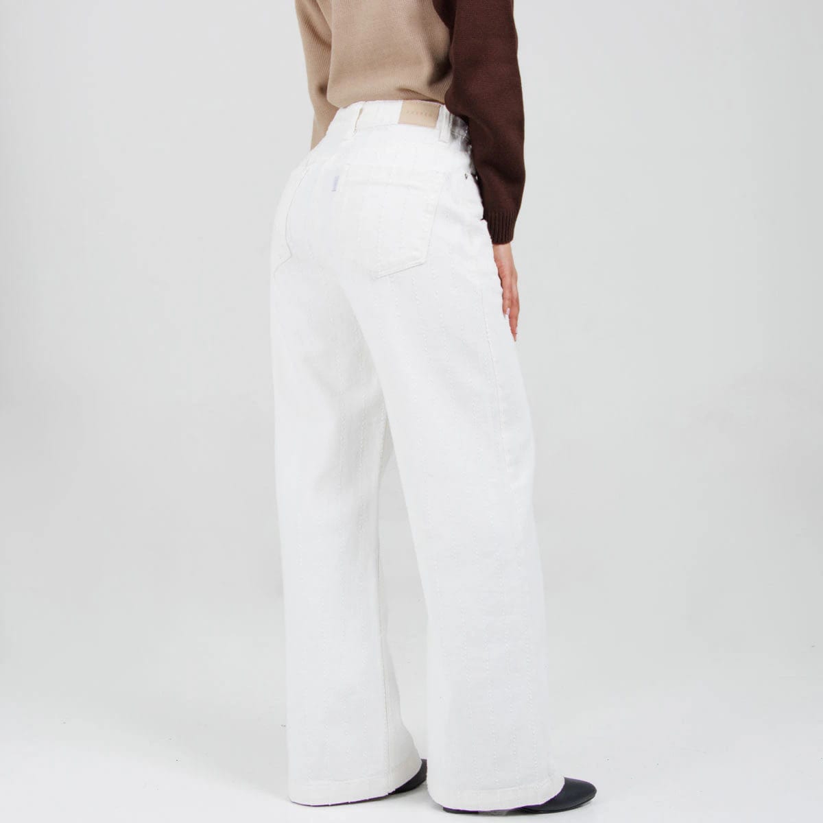 Jean Wide Leg Marfil ax-3150 Rigido Premium - imagen 4