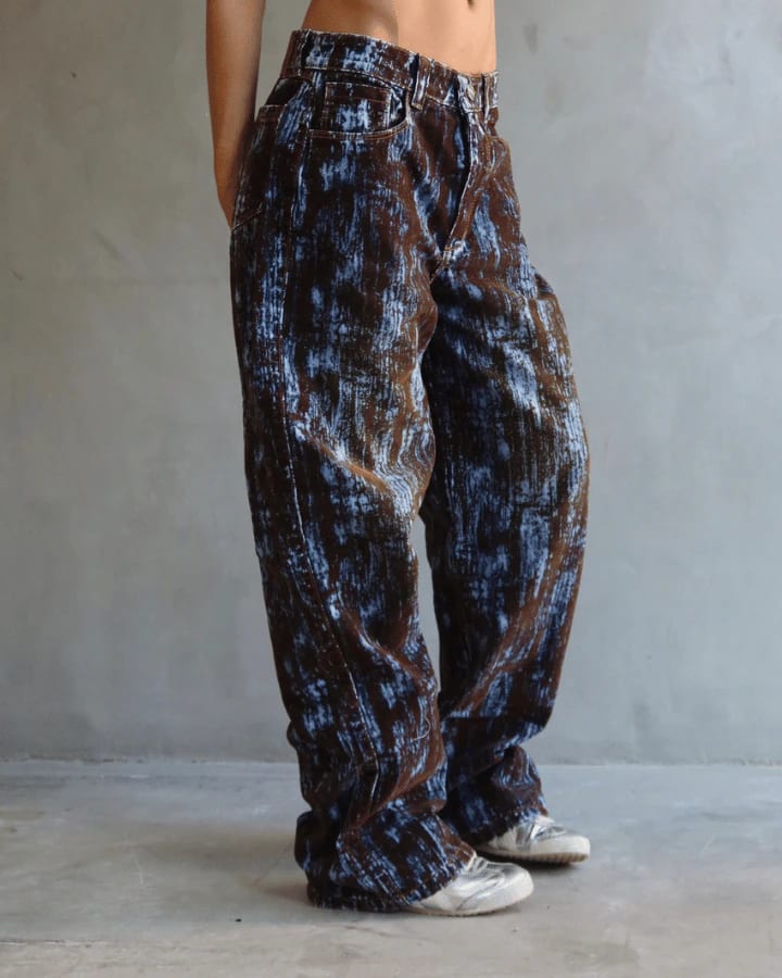 JEAN BAGGY FIT BLUE STATIC CAFÉ/AZUL - imagen 2