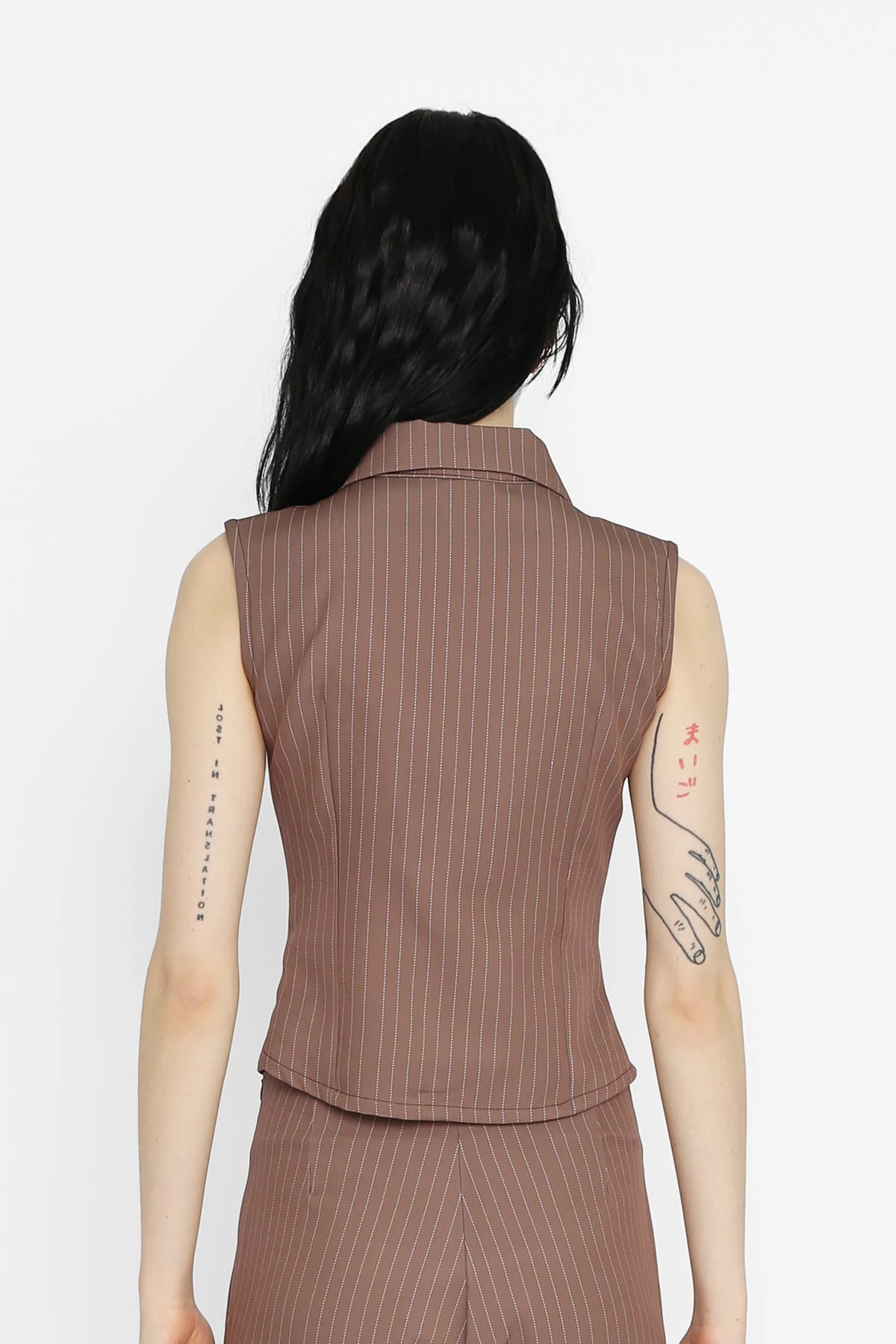 Zip Top in Brown Pinstripe - imagen 5