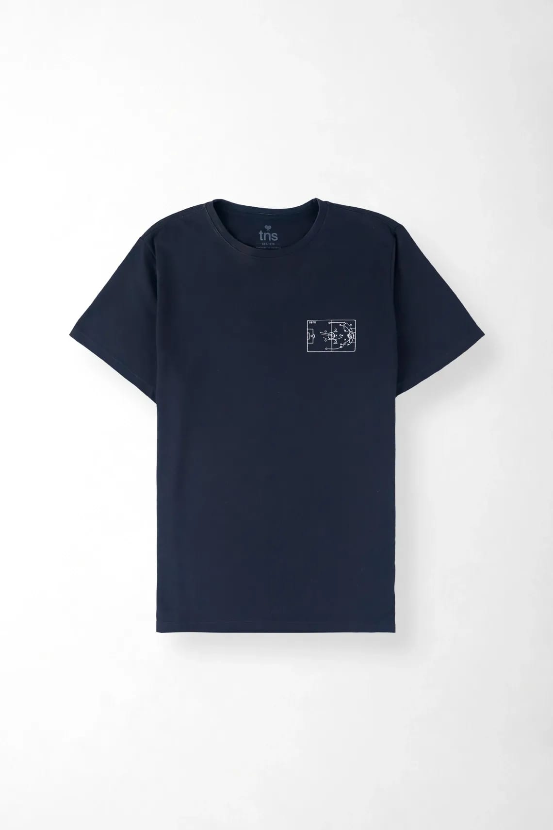 Camiseta regular fit con cuello en contraste en azul marino para hombre - imagen 4