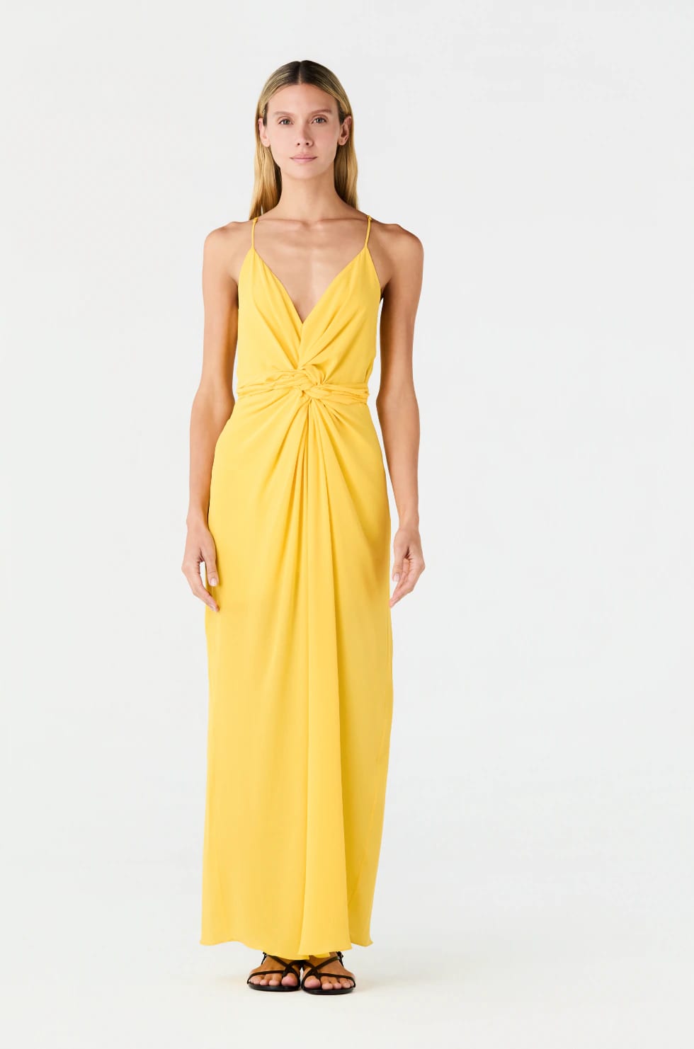 Macarena Silk Midi Dress / Yellow - imagen 2