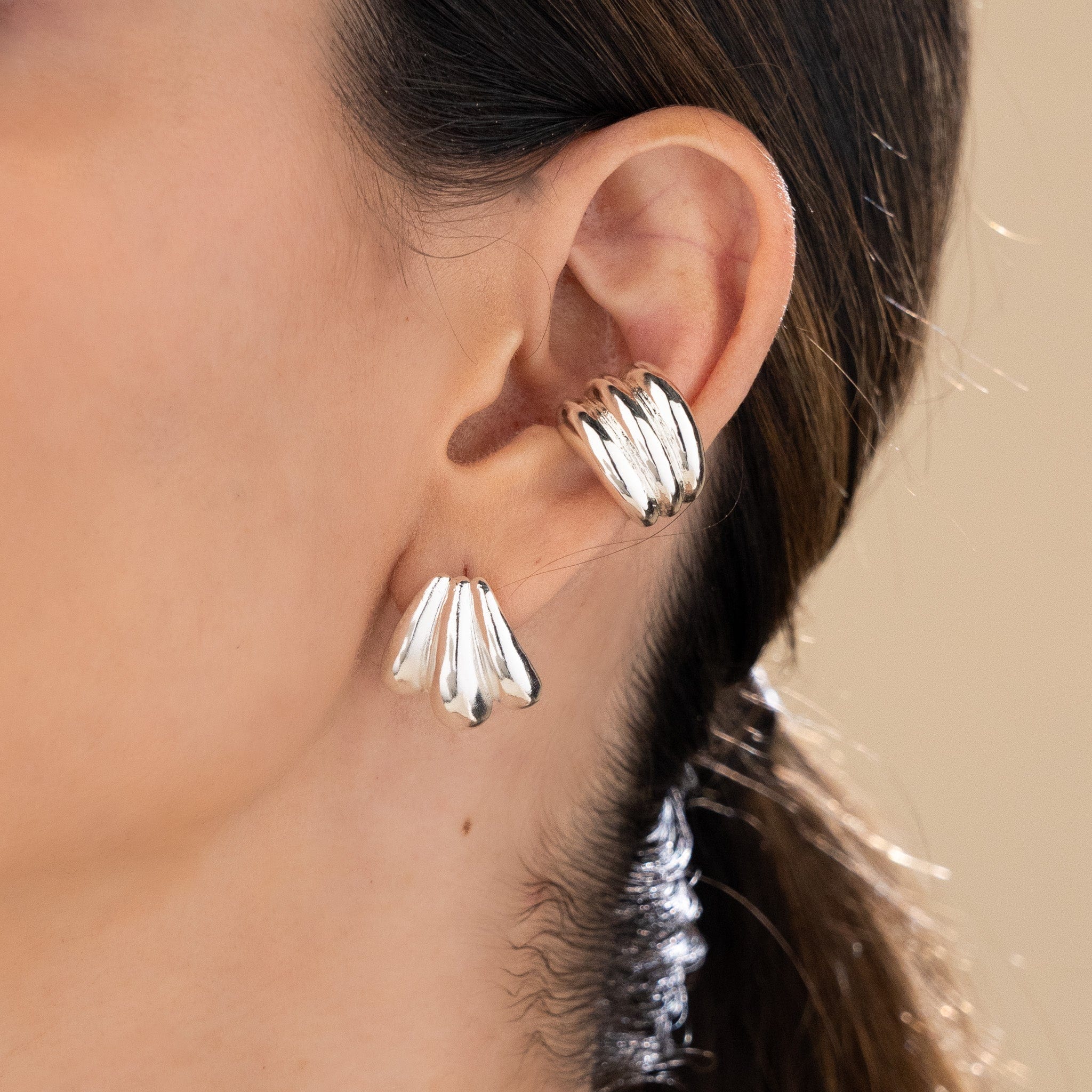 Set X2 Candongas + Earcuff Chunky - imagen 1