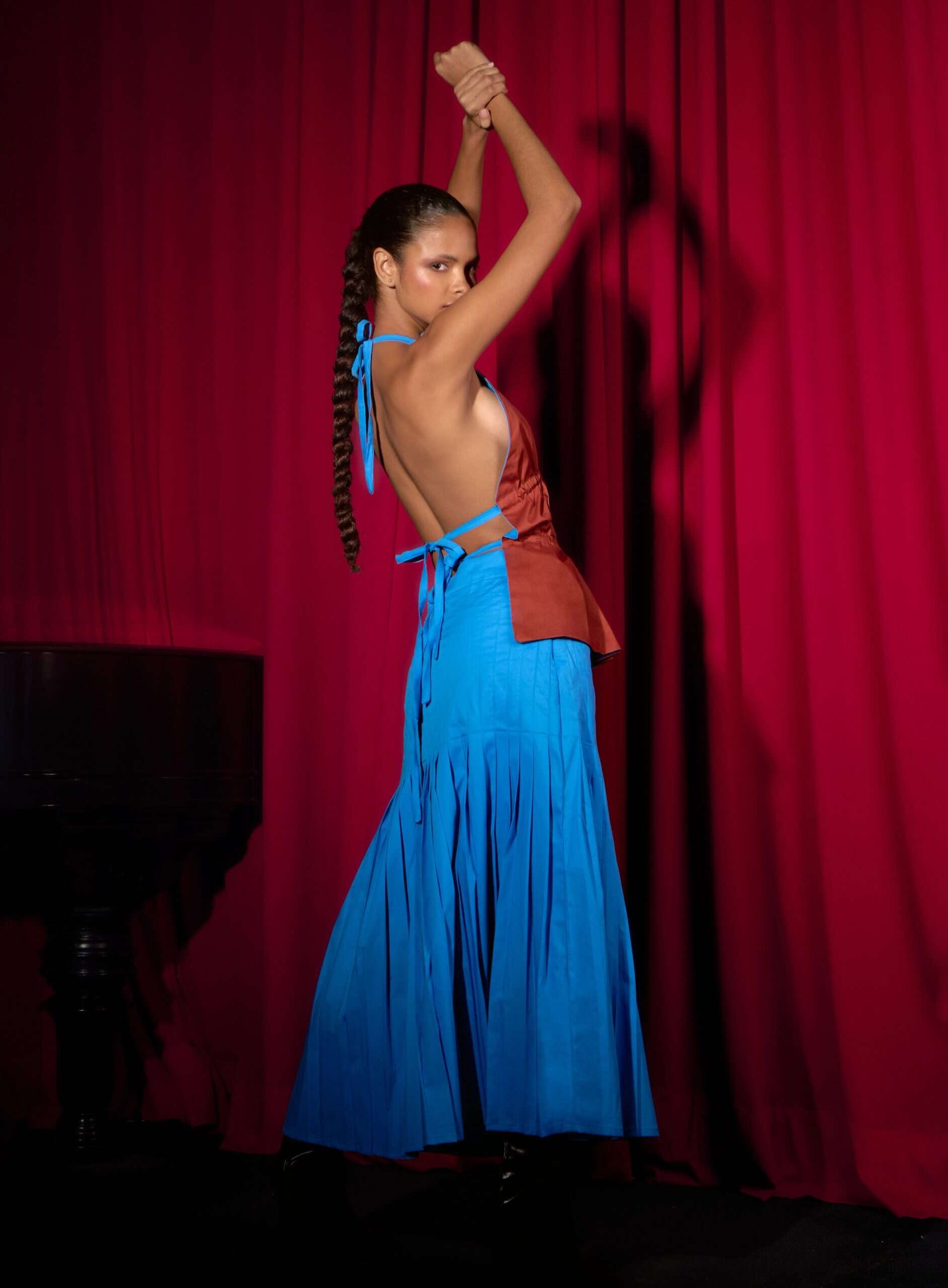 Blue Pleated Skirt - imagen 5