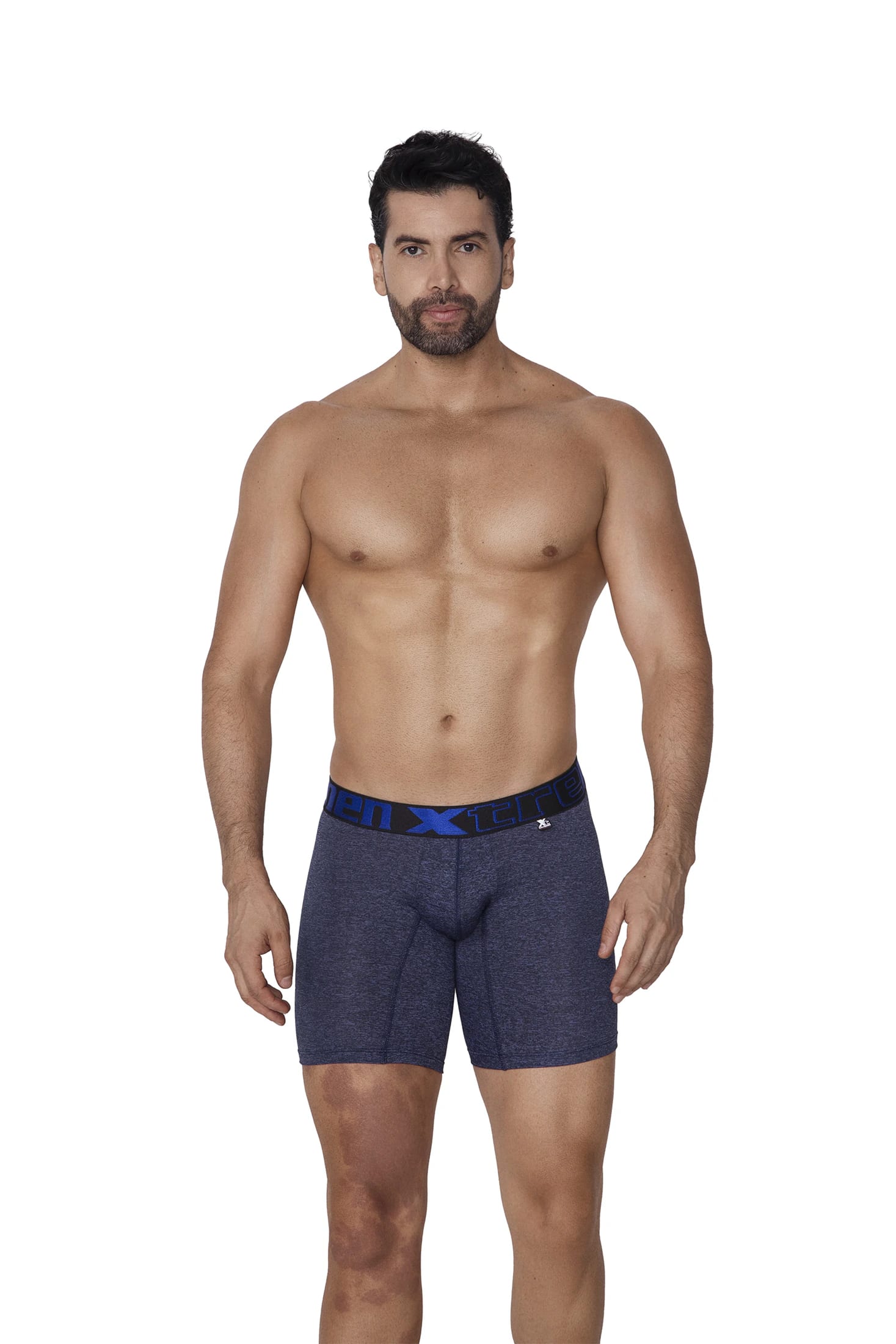 BOXER MICROFIBRA JASPE 1X1 AZUL OSCURO - imagen 1