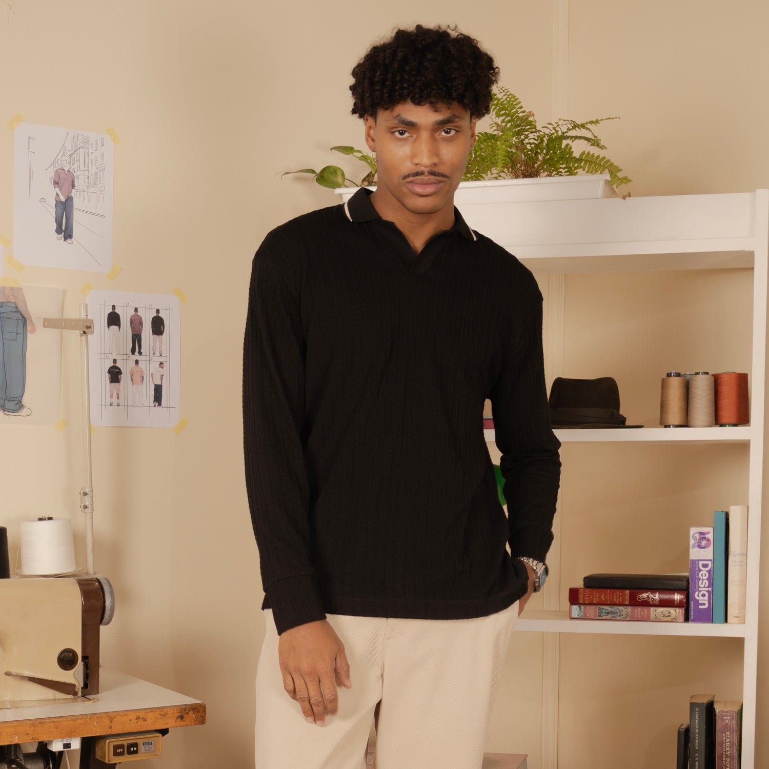 Polo Knit Sweater Negro - imagen 1