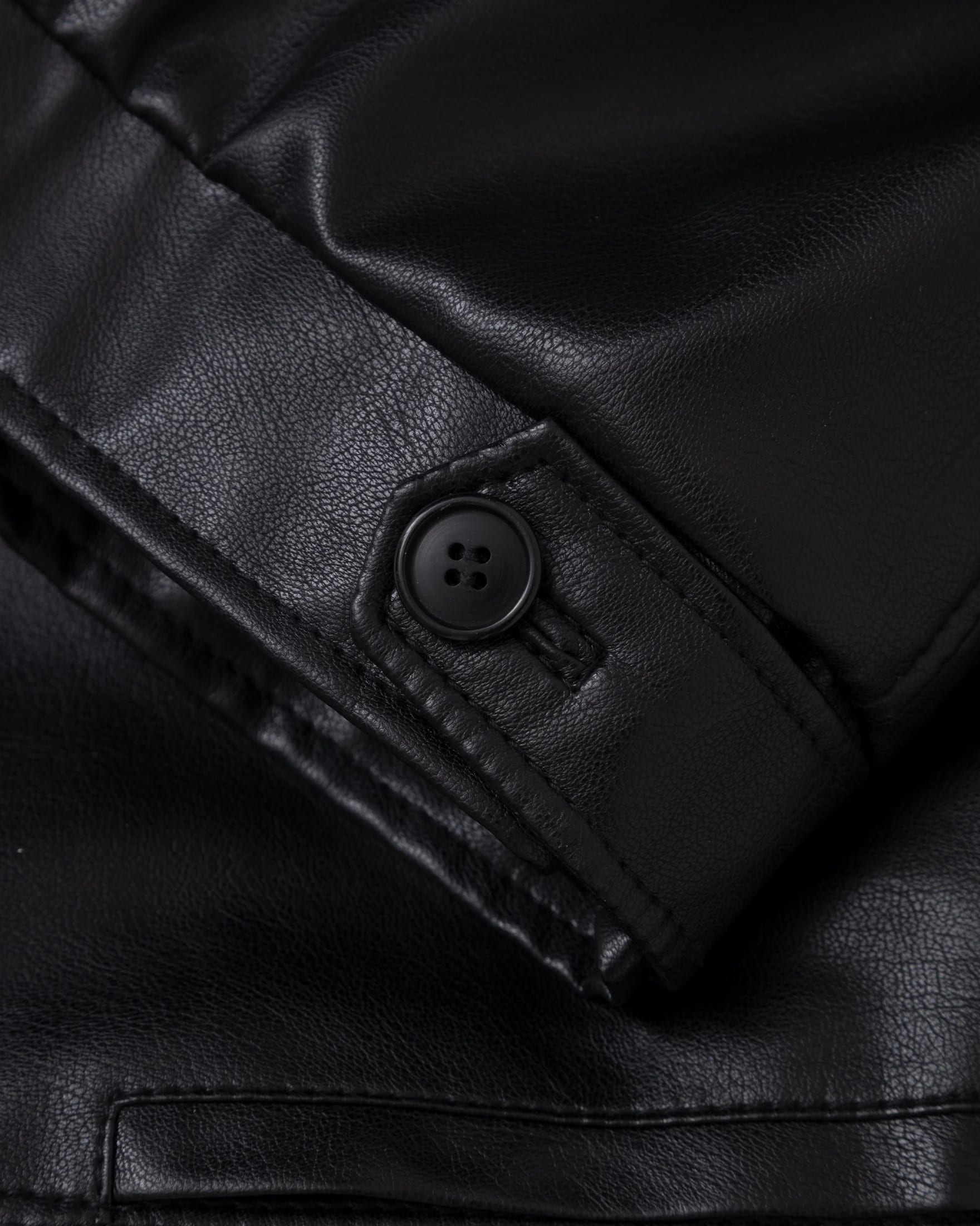 Basics Undergold Studio Leather Boxy Fit Jacket Black - imagen 5