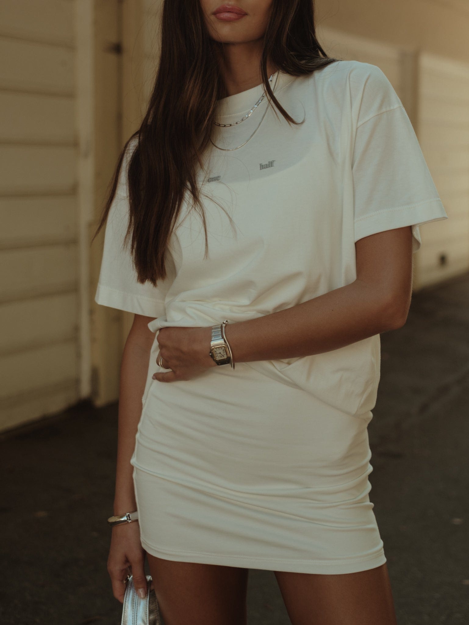 ESSENTIAL MINI DRESS - SOFT WHITE - imagen 3