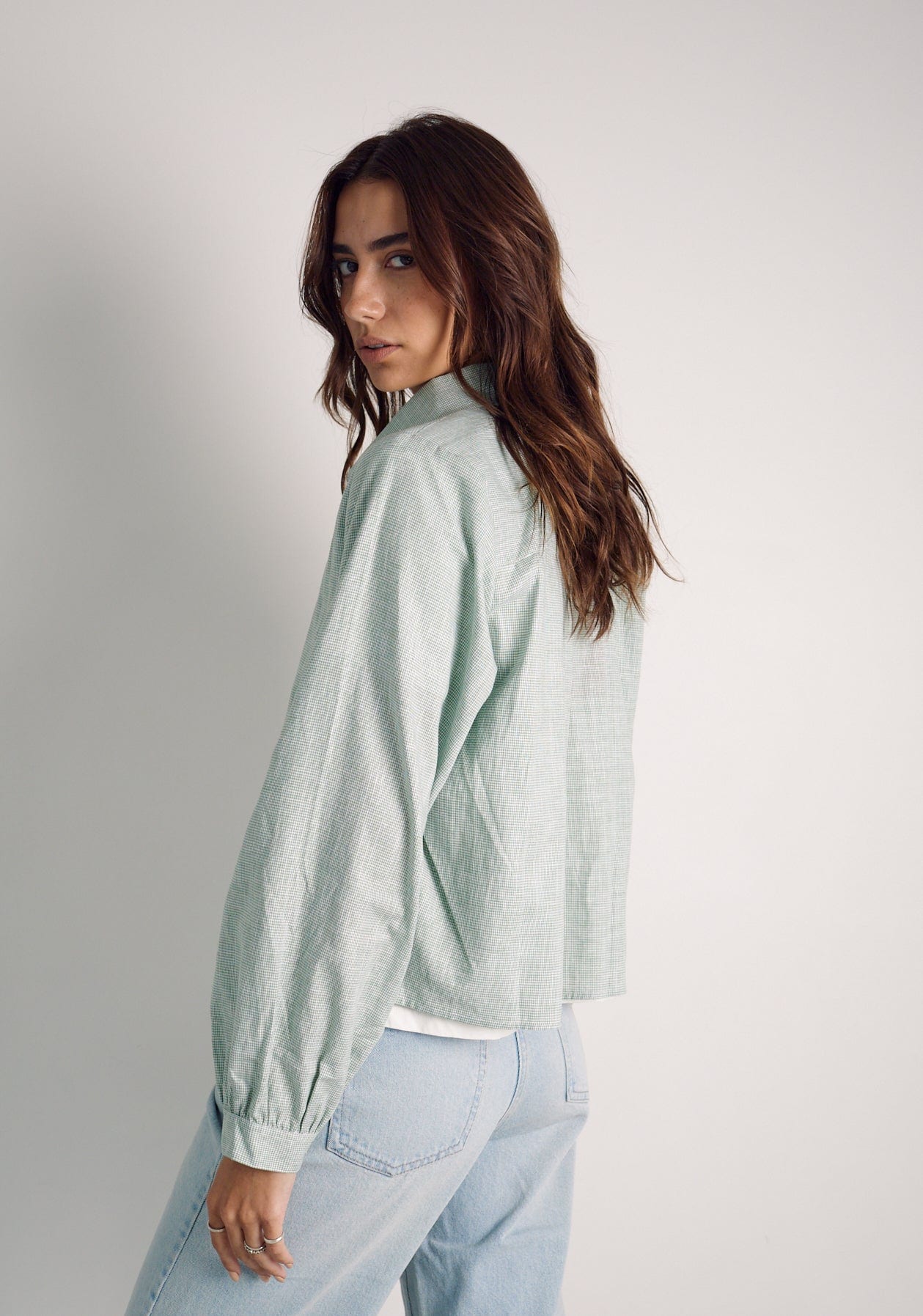 Camisa M Marianne Cuadros Verde Med - imagen 5
