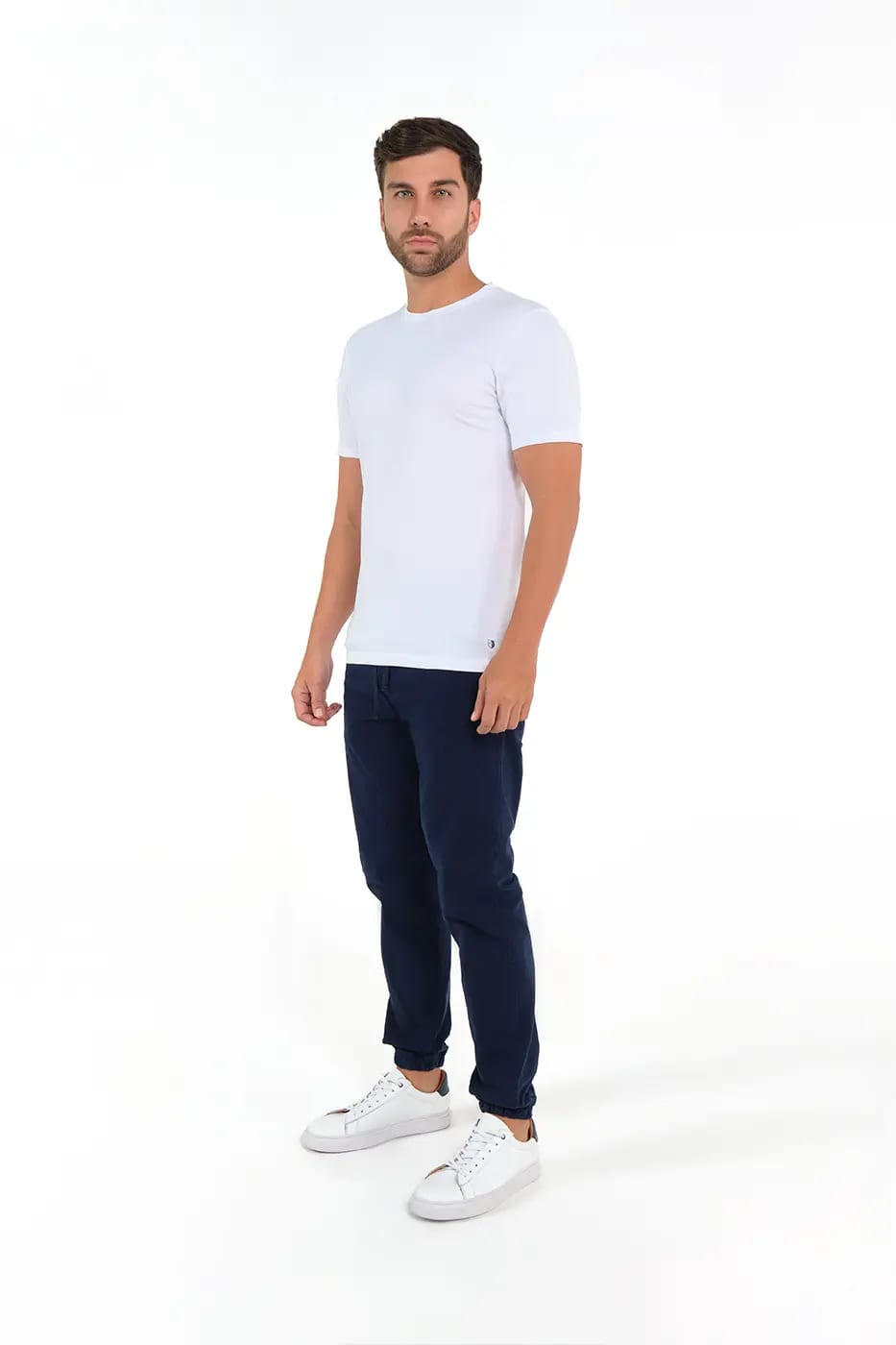 Pantalón Jogger Slim Fit Mezcla Algodón Azul Oscuro - imagen 4