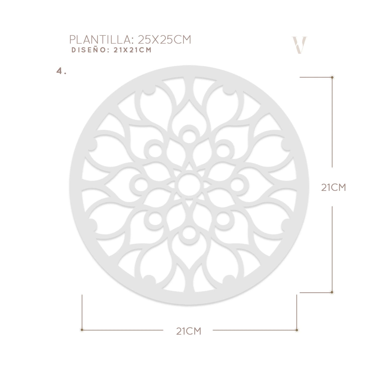 Plantillas para pintar, Vamarú Stencils, Colección Armonía 25cm y 48cm, 5und - imagen 6