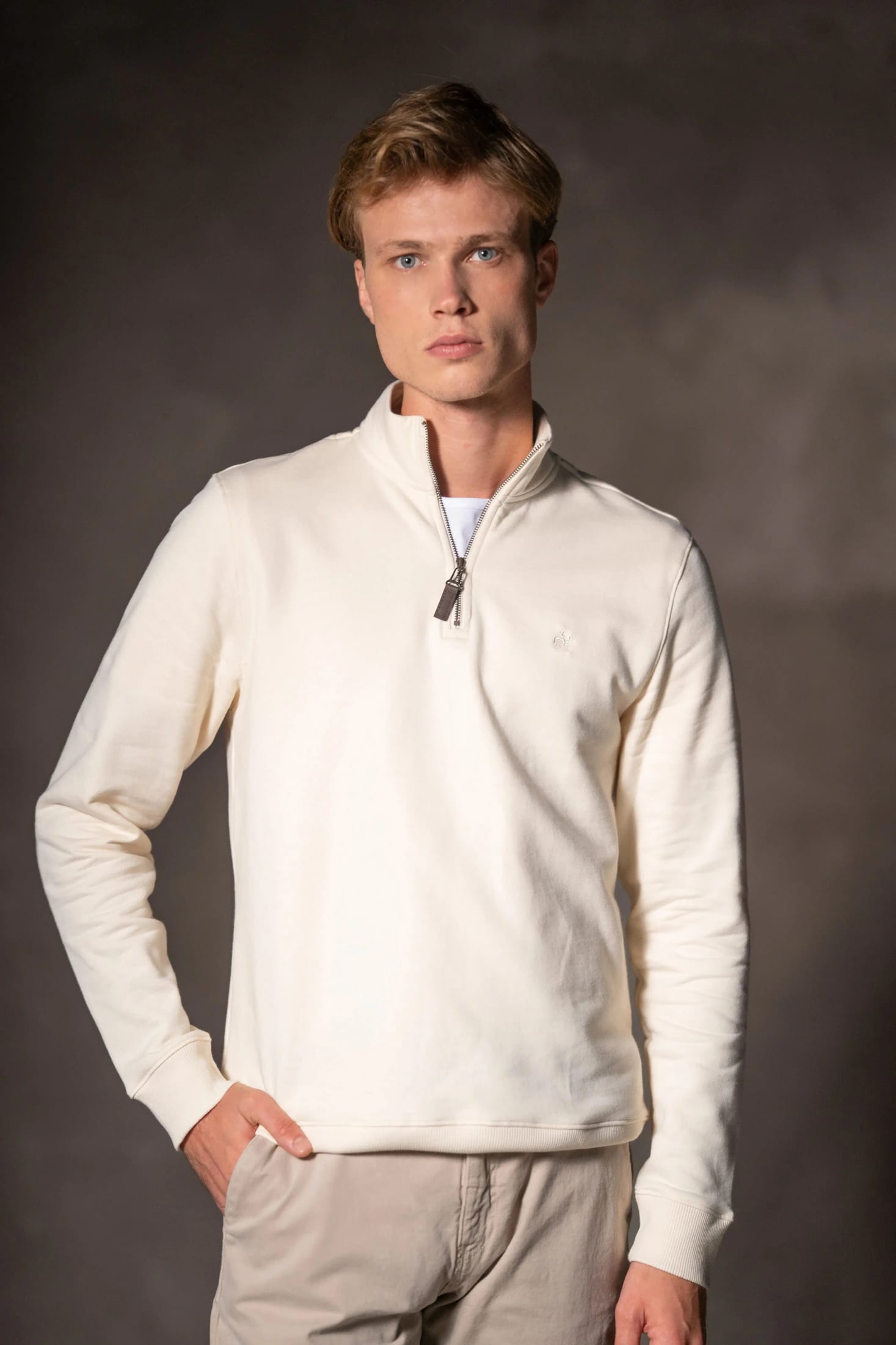 Suéter Halfzip Varenna Hombre Hueso - imagen 2