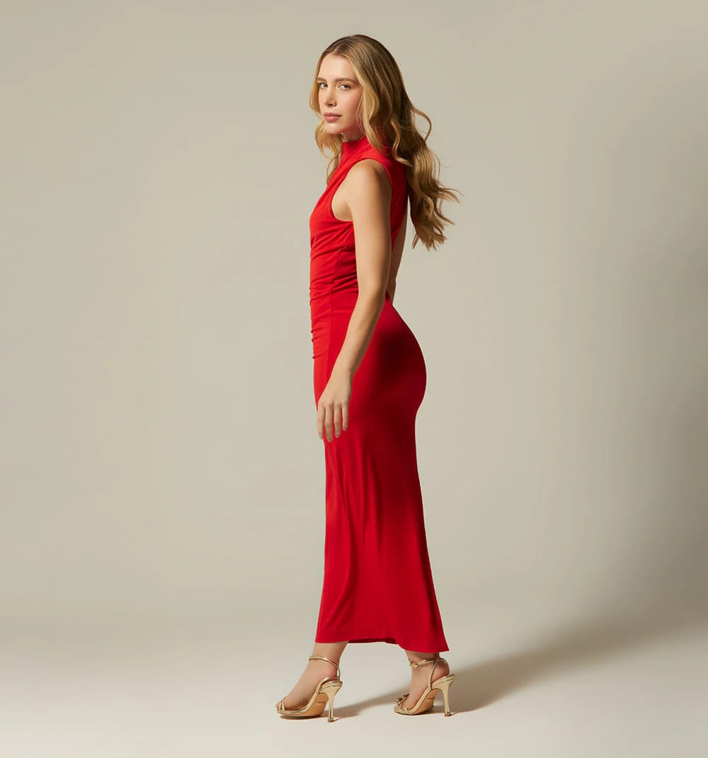 Vestido midi sisa corte drapeado - imagen 4