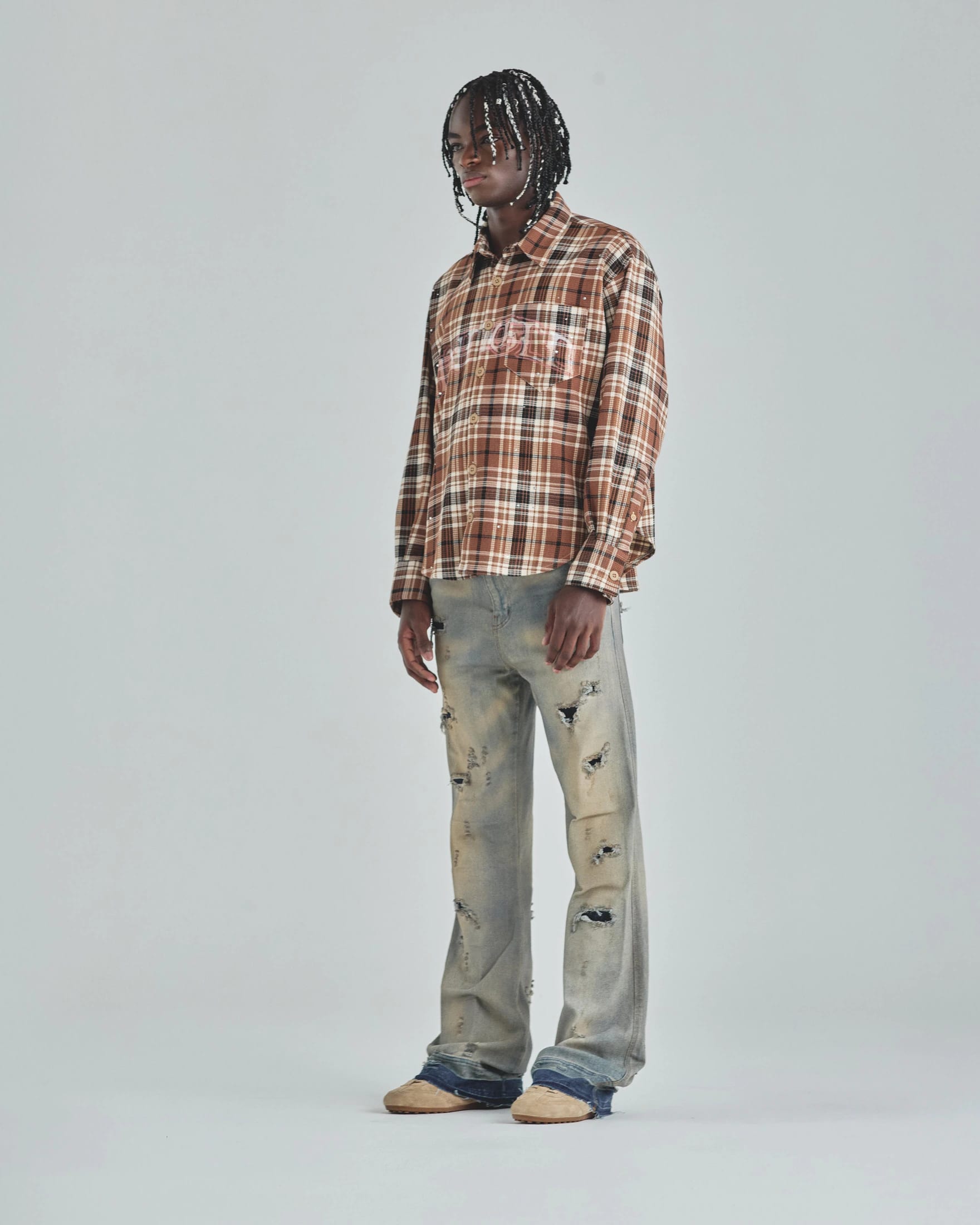 Act 1 Faith Flannel Shirt Plaid Brown - imagen 5