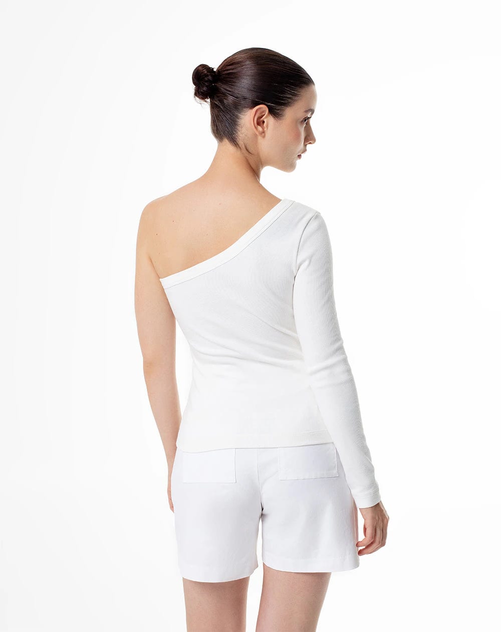 Camibuzo un solo hombro slim blanco mujer - imagen 2