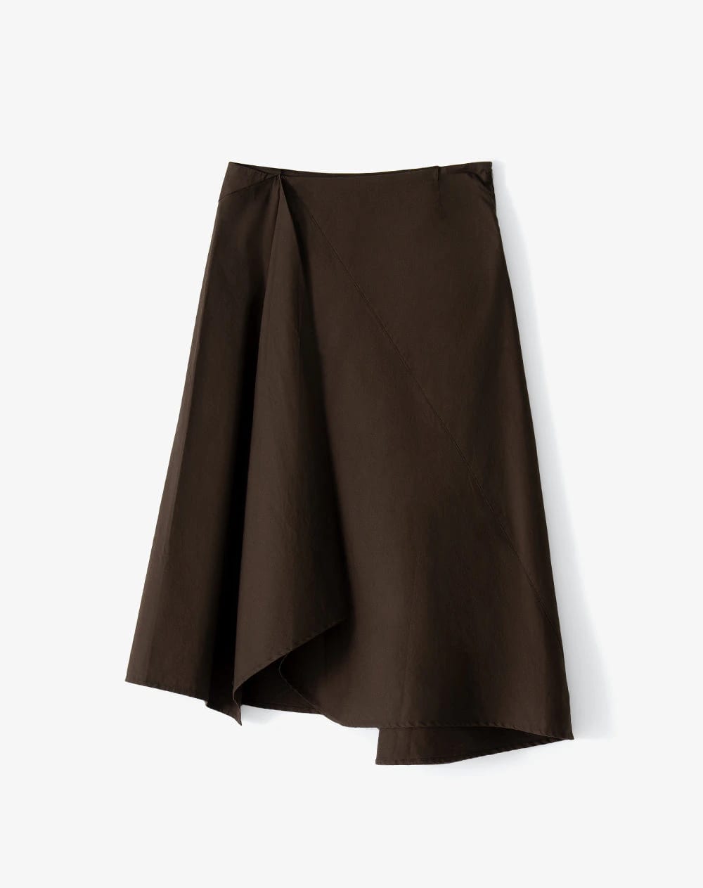 Falda midi tiro medio silueta tipo A café mujer - imagen 6